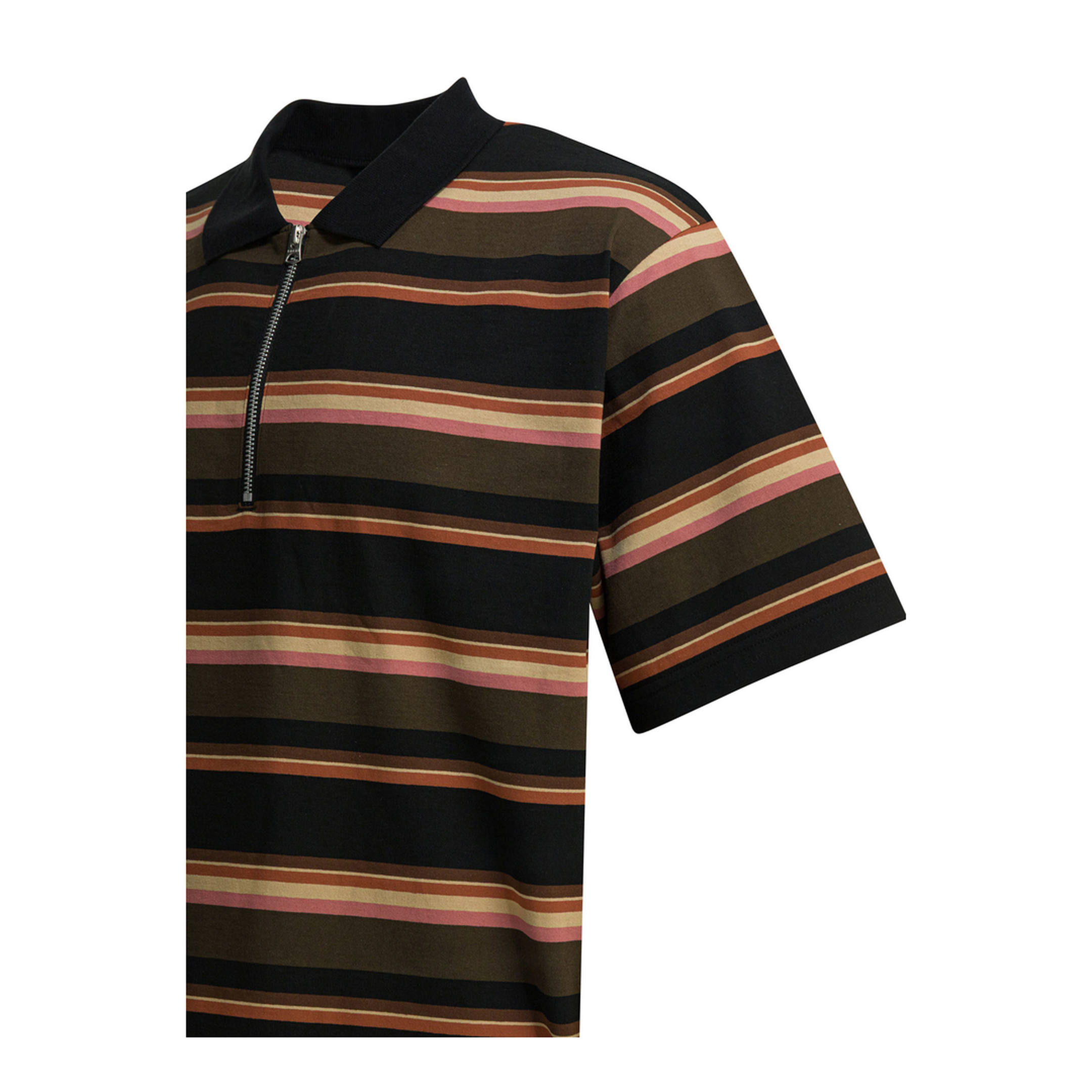 Striped Buttonless Polo Shirt - Image 4