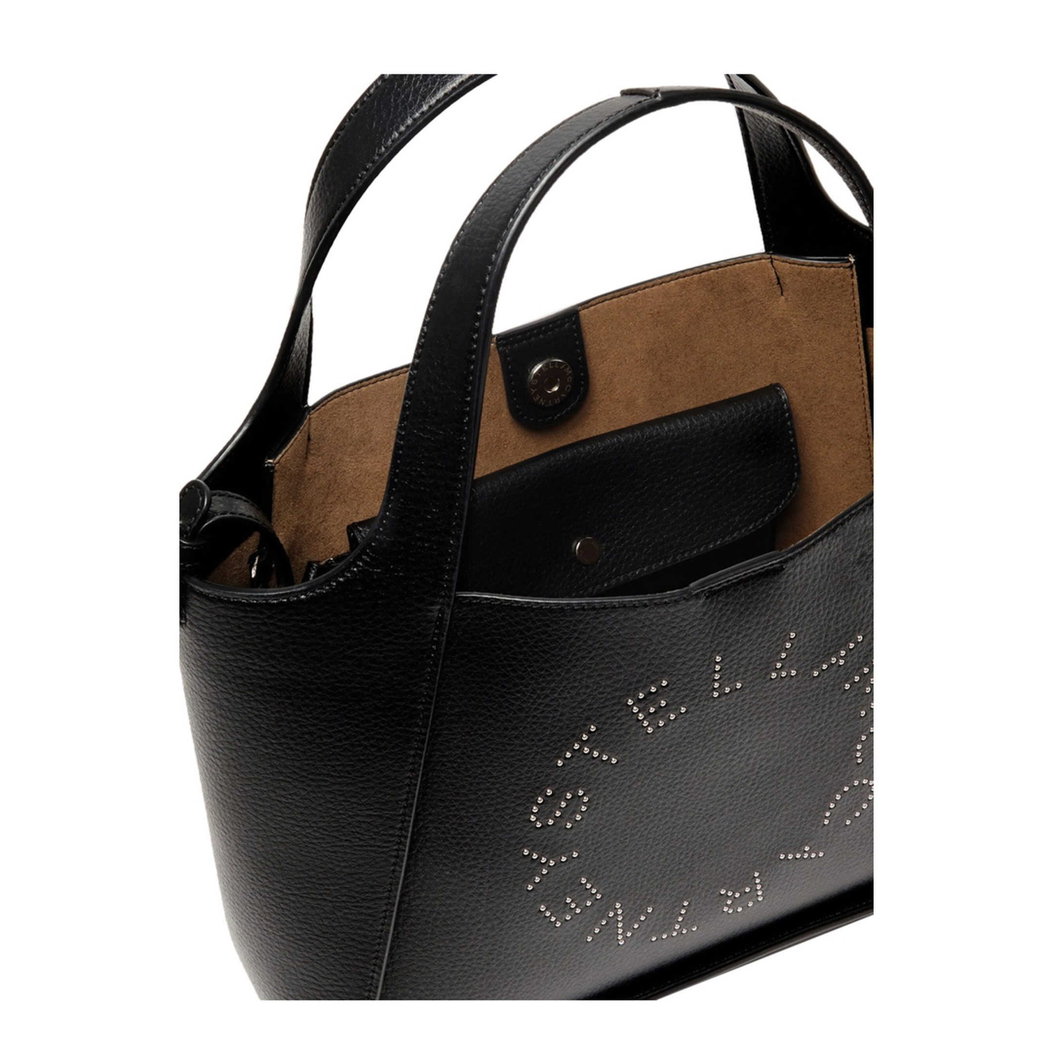 Logo Large Studded Tote Bag - Black - Image 4