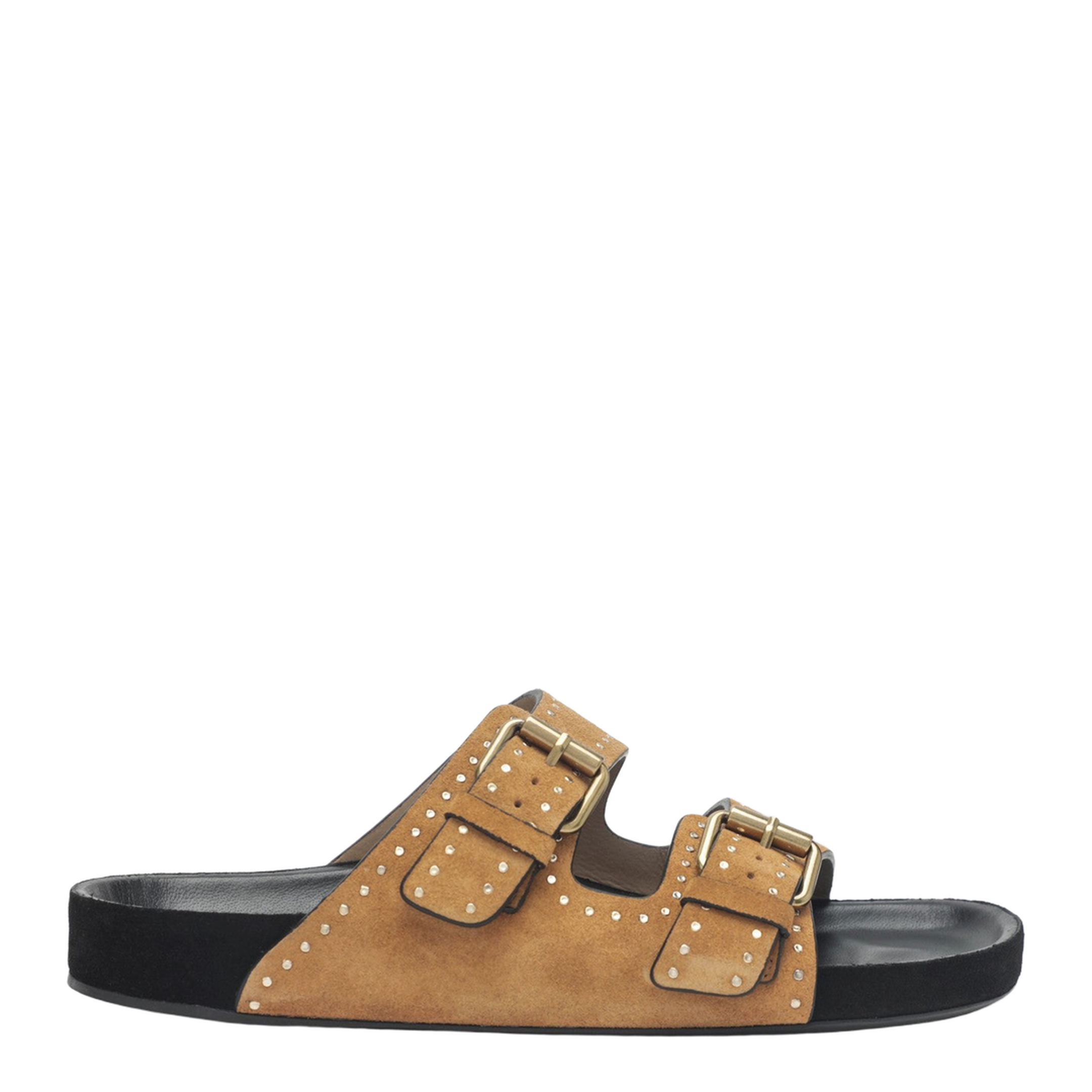 Lennyo Sandals in Hazelnut Suede - Image 1