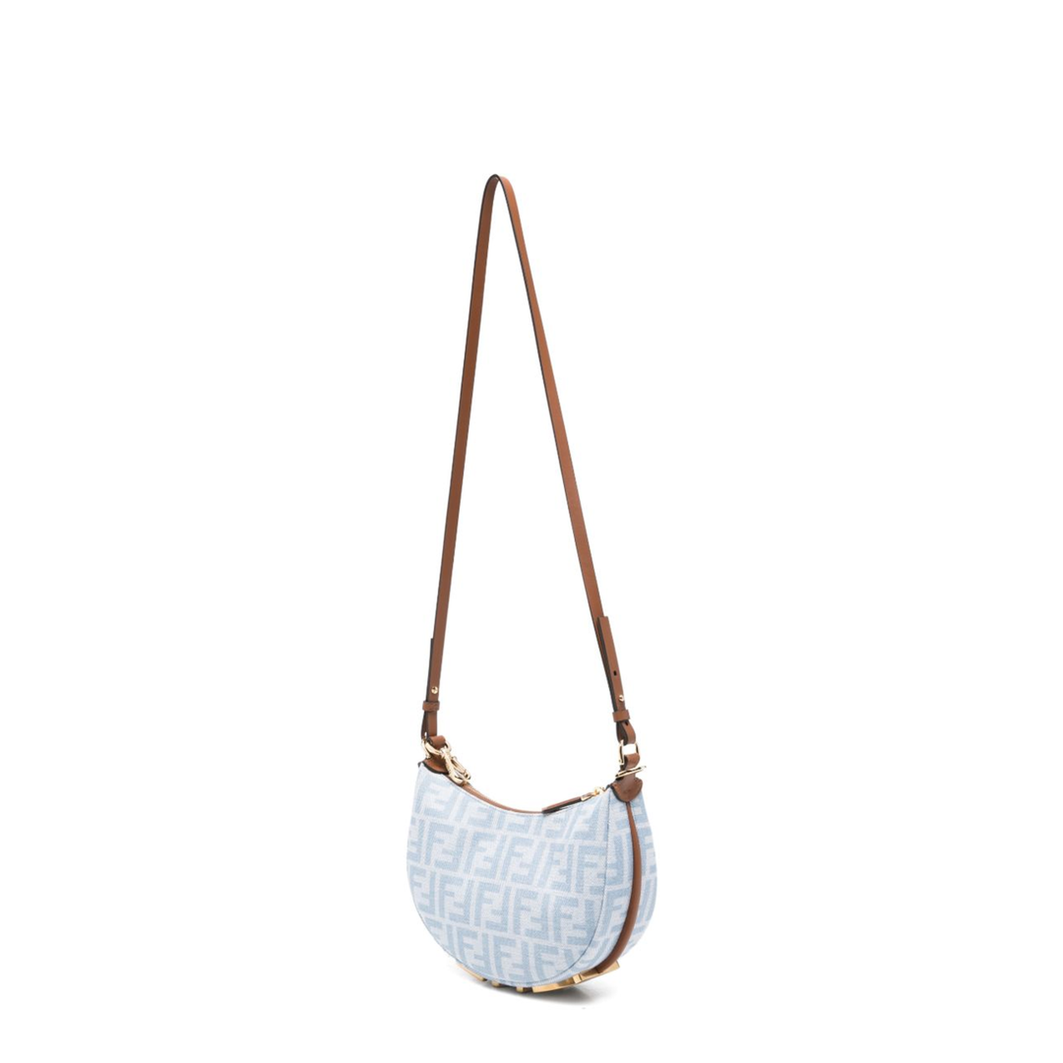 Fendigraphy Mini Denim Jacquard Shoulder Bag - Light Blue - Image 3