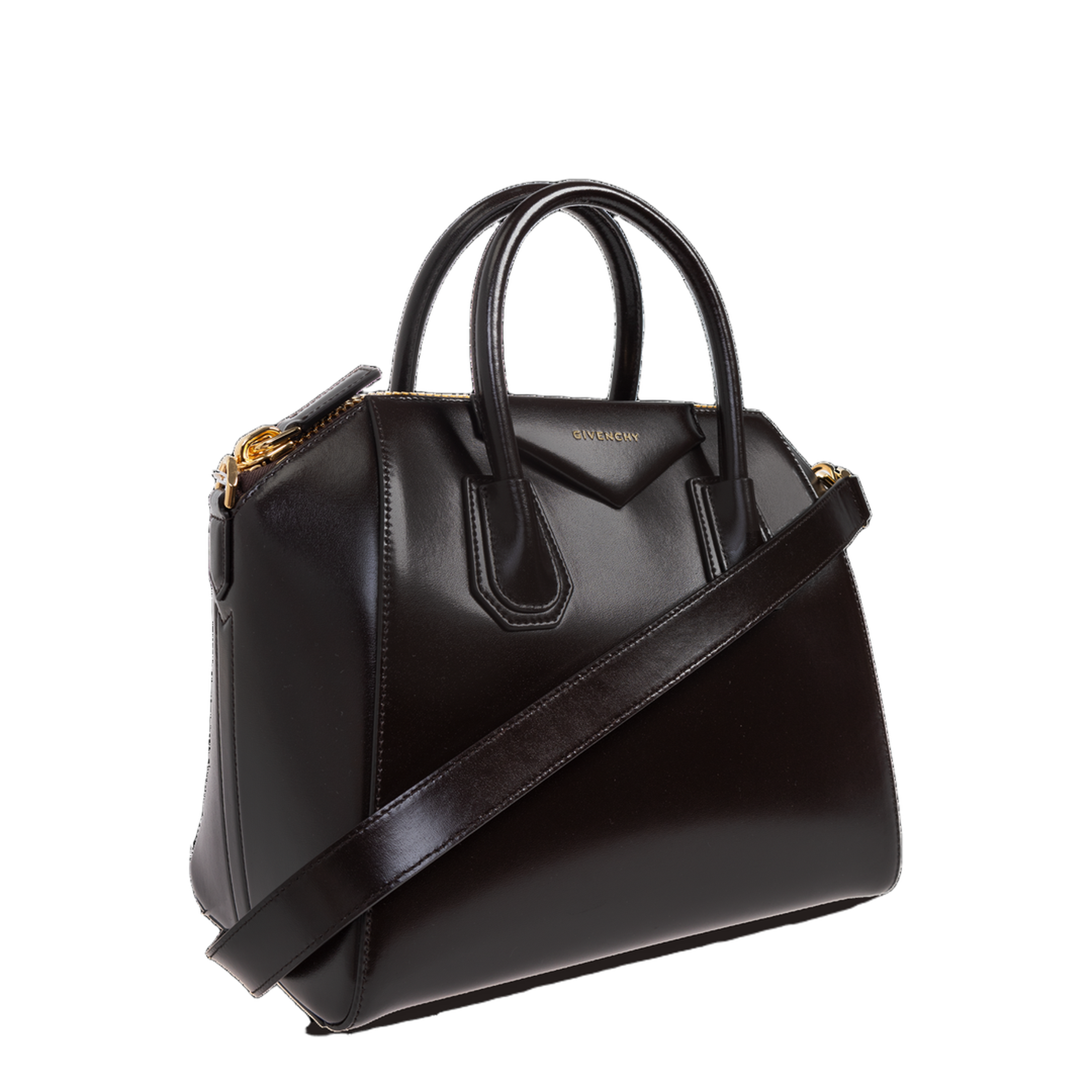 Antigona Small Leather Handbag - Brown - Image 4