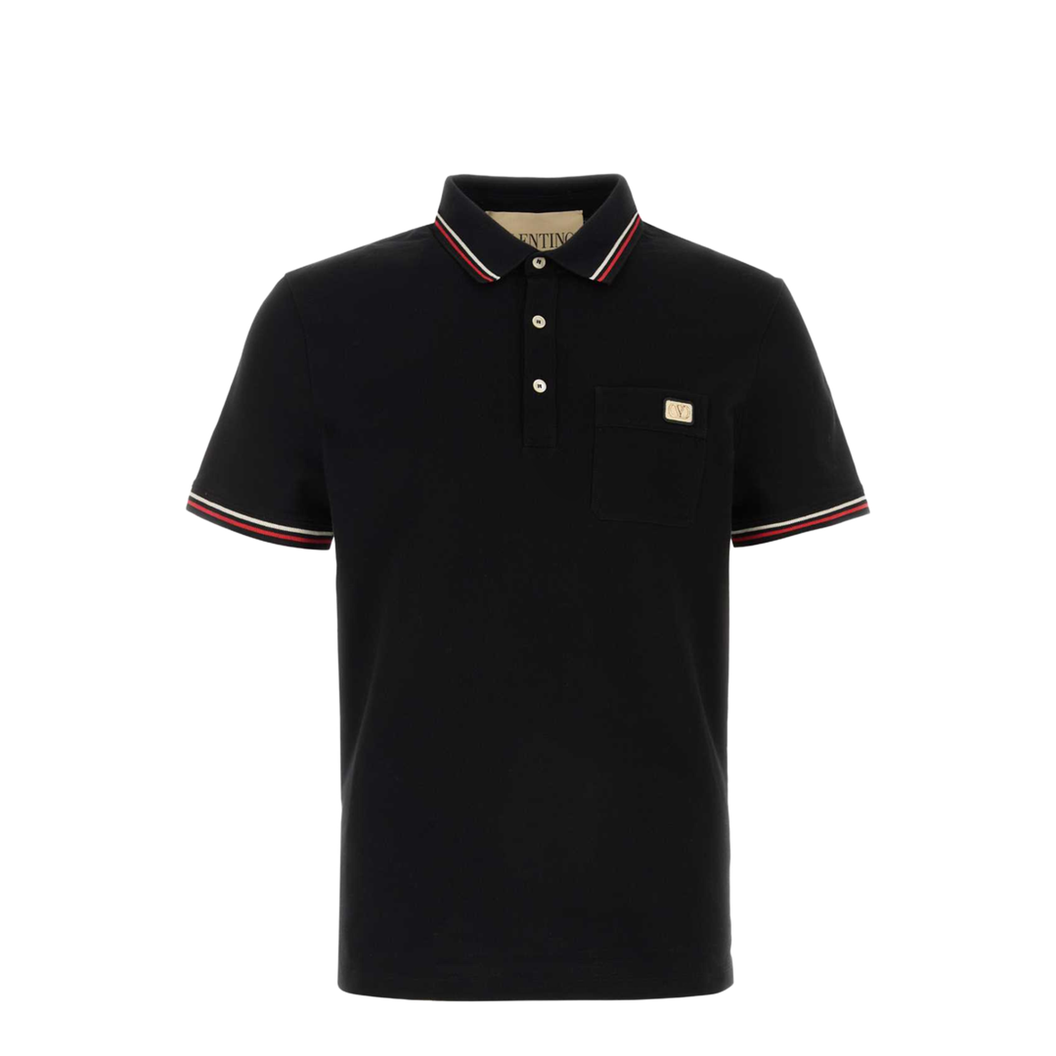 Black Cotton Polo Shirt - Image 1