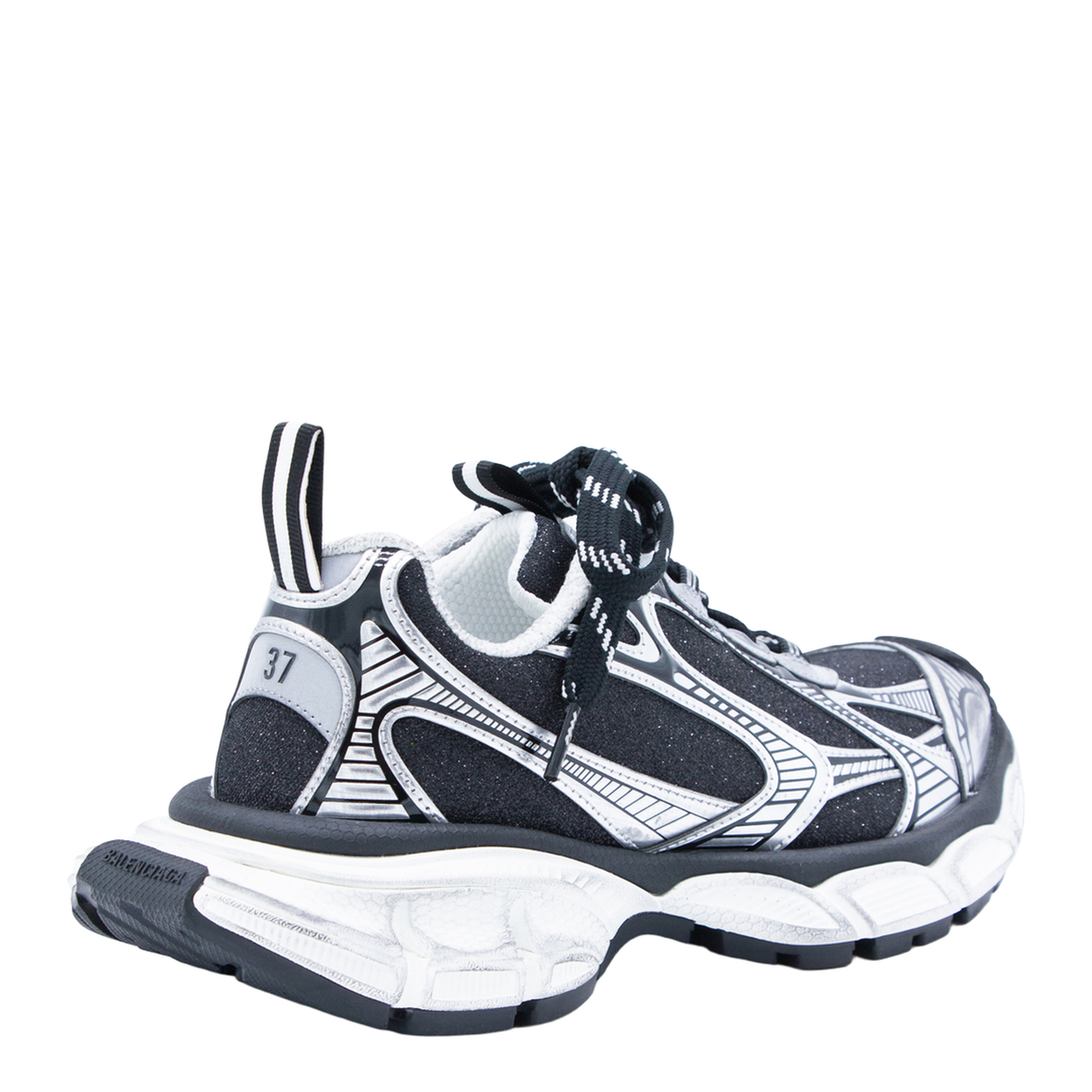 3XL Sneakers in Black and Silver with Glitter - Image 5