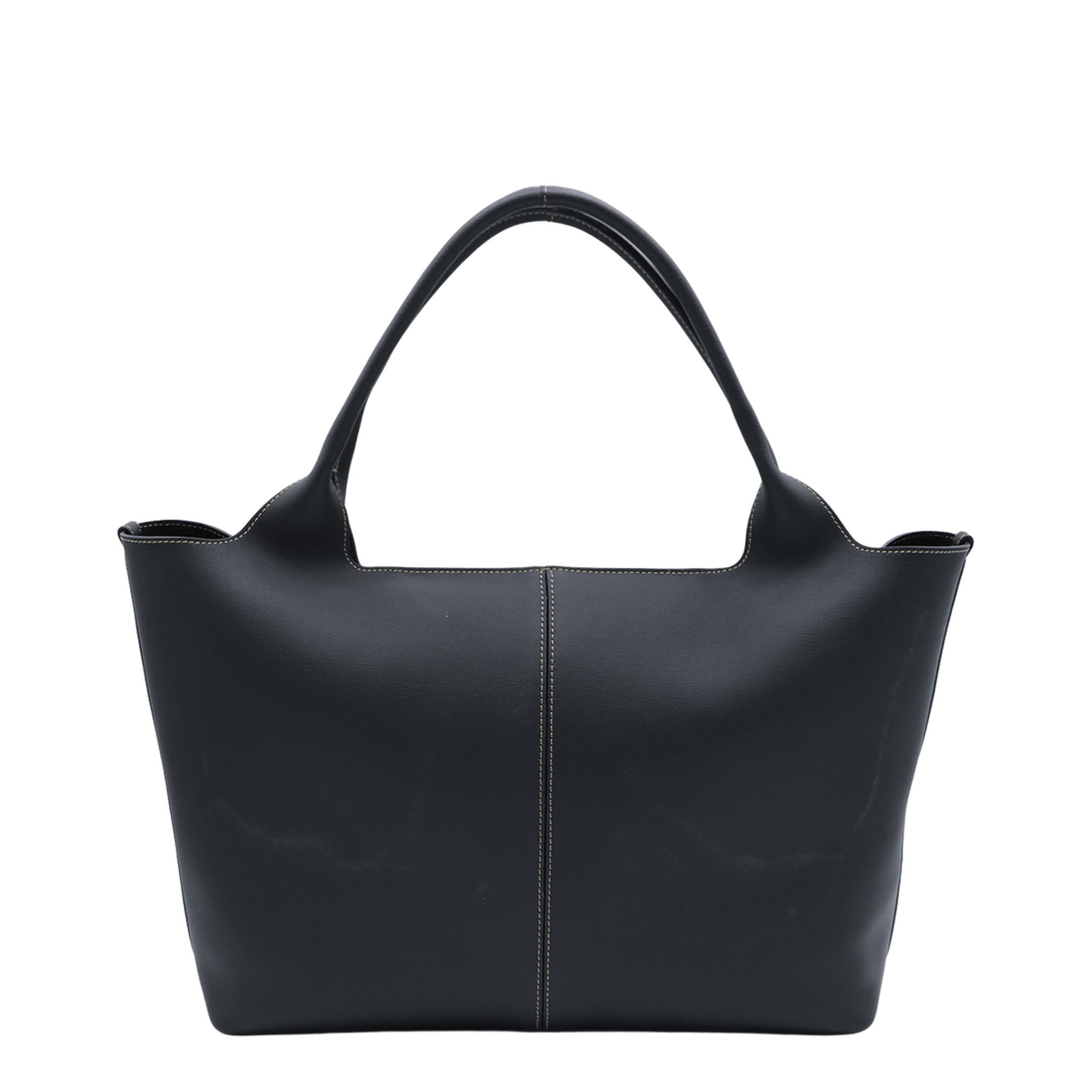 Medium Small Calfskin Shopping Bag - Black - Image 5