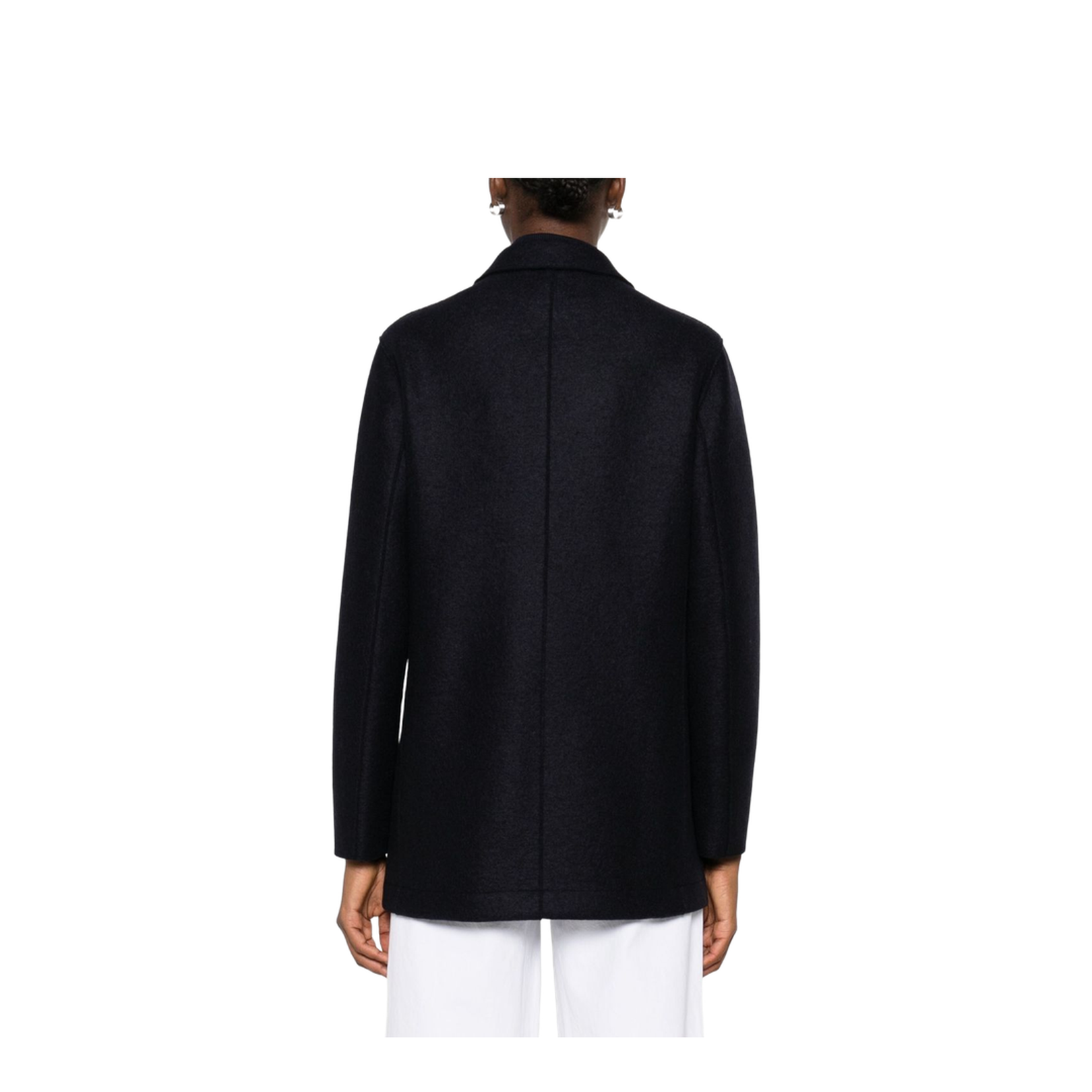 Navy Blue Gold-Button Double-Breasted Coat - Image 3