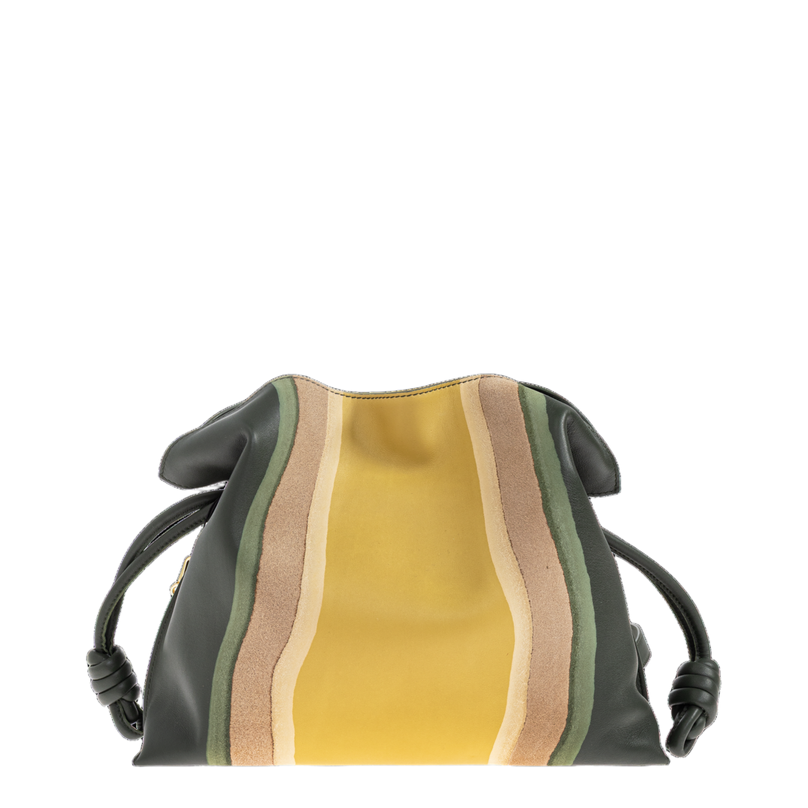 Flamenco Medium Leather Clutch Bag - Green - Image 3