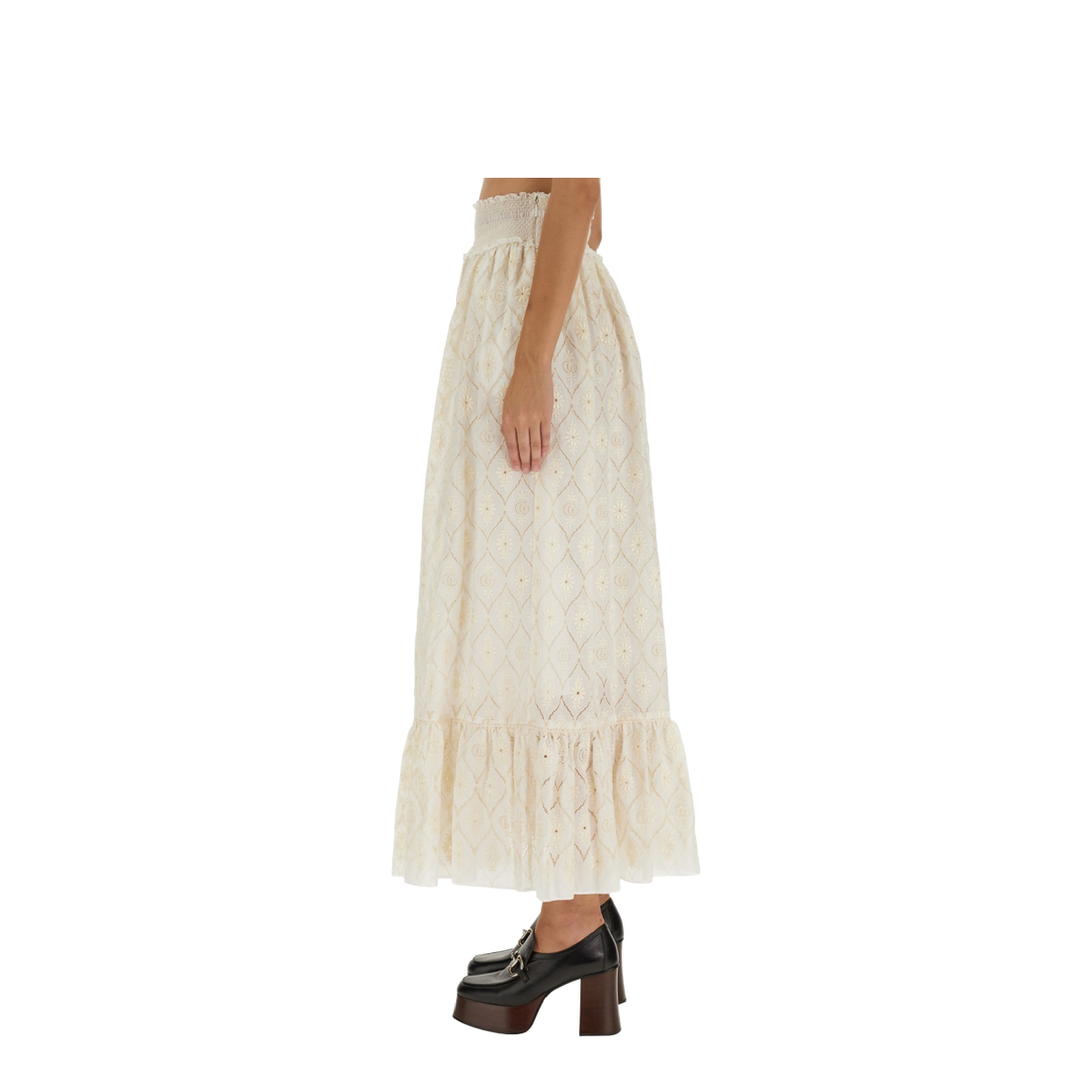Floral Broderie Anglaise Skirt - Image 4