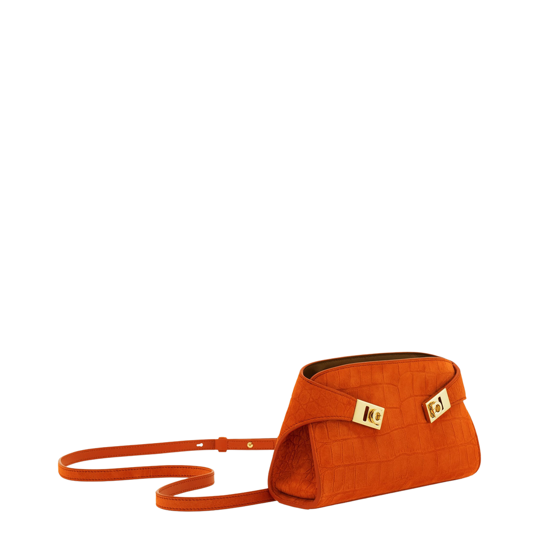 Hug Mini Suede Crossbody Bag - Orange Animal Print - Image 1