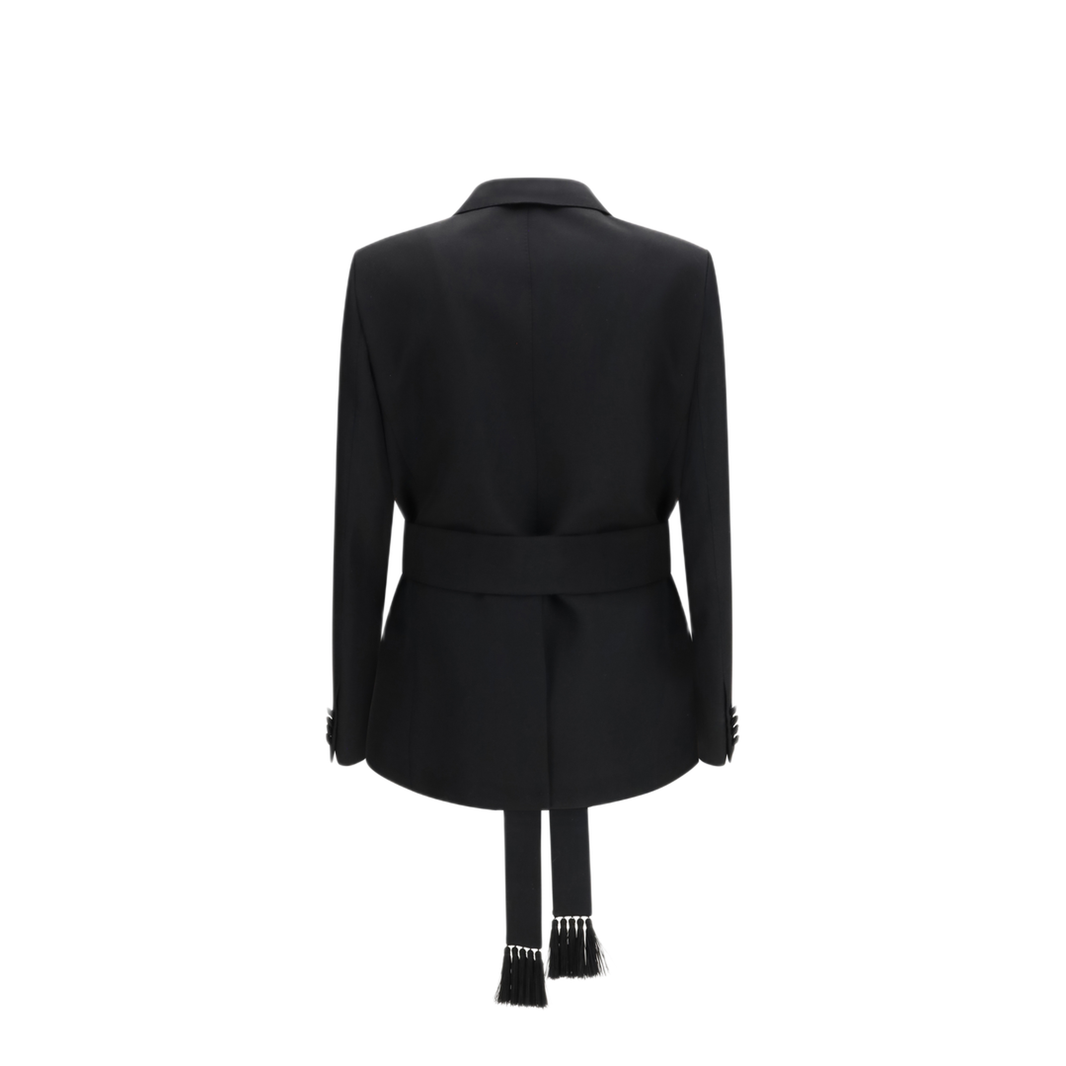 Double-breasted Virgin Wool Blazer with Belt - Image 2