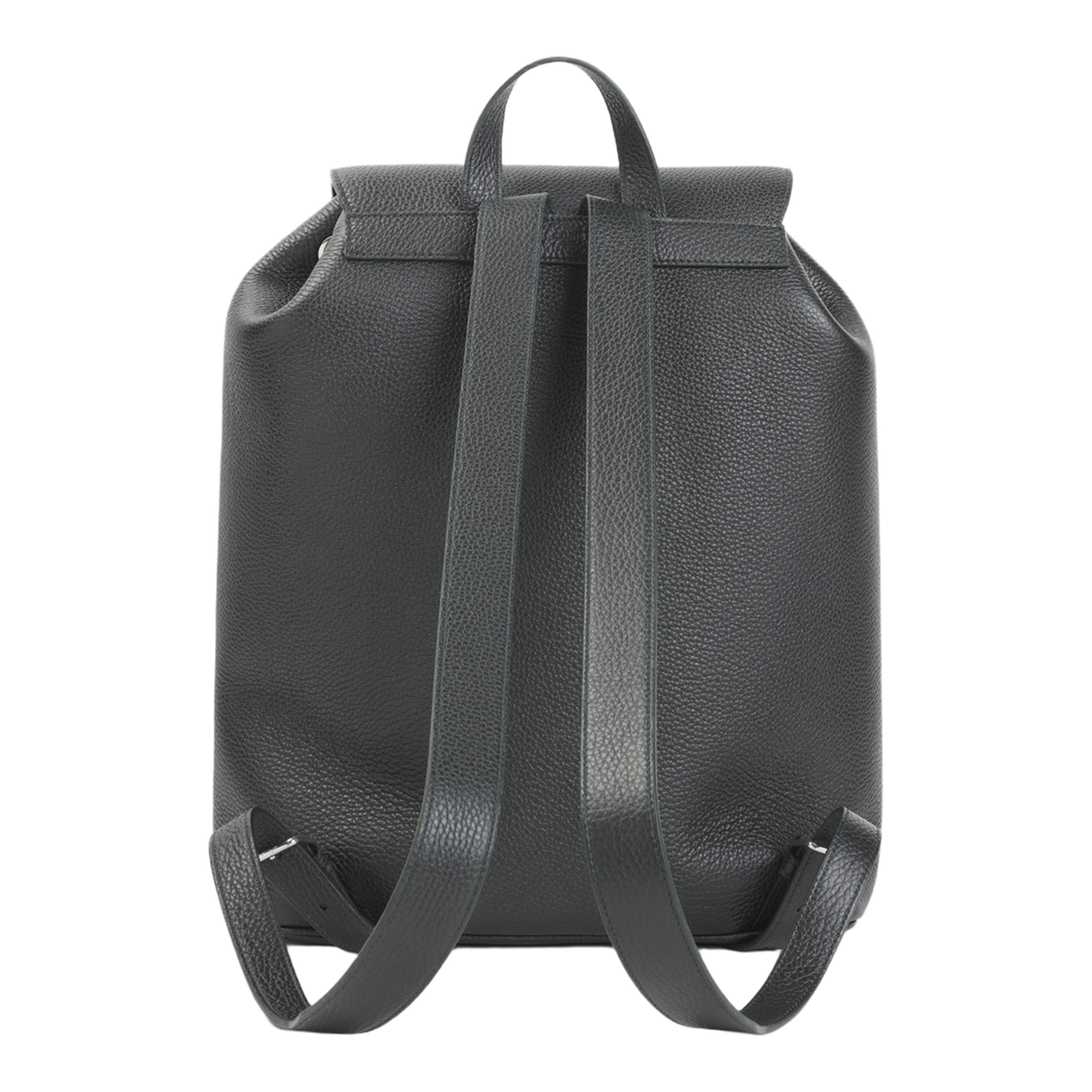 Large Backpack Folco in Grained Calfskin - Night Green - Image 3