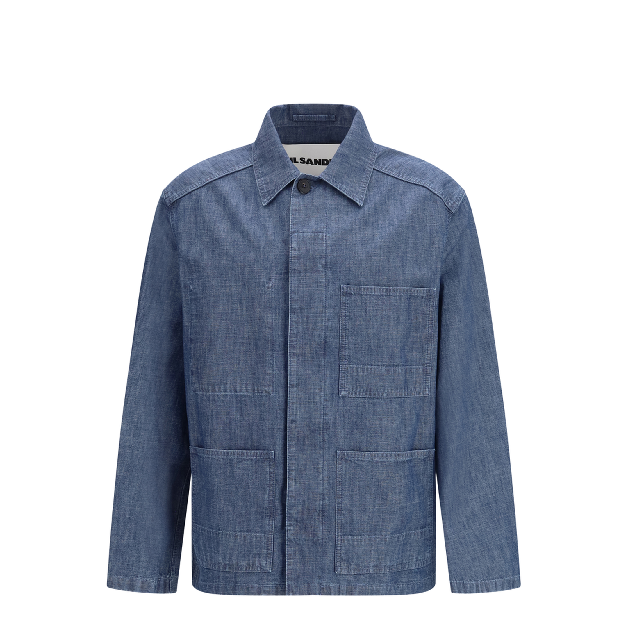 Patch-Pocket Chambray Overshirt - Image 1