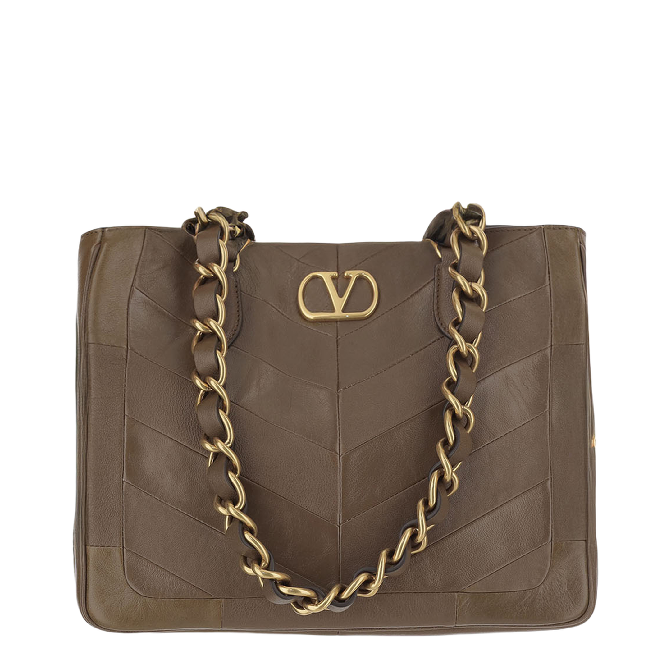 Laseine Small Nappa Leather Shopping Bag - Patchwork Multicolor - Image 1