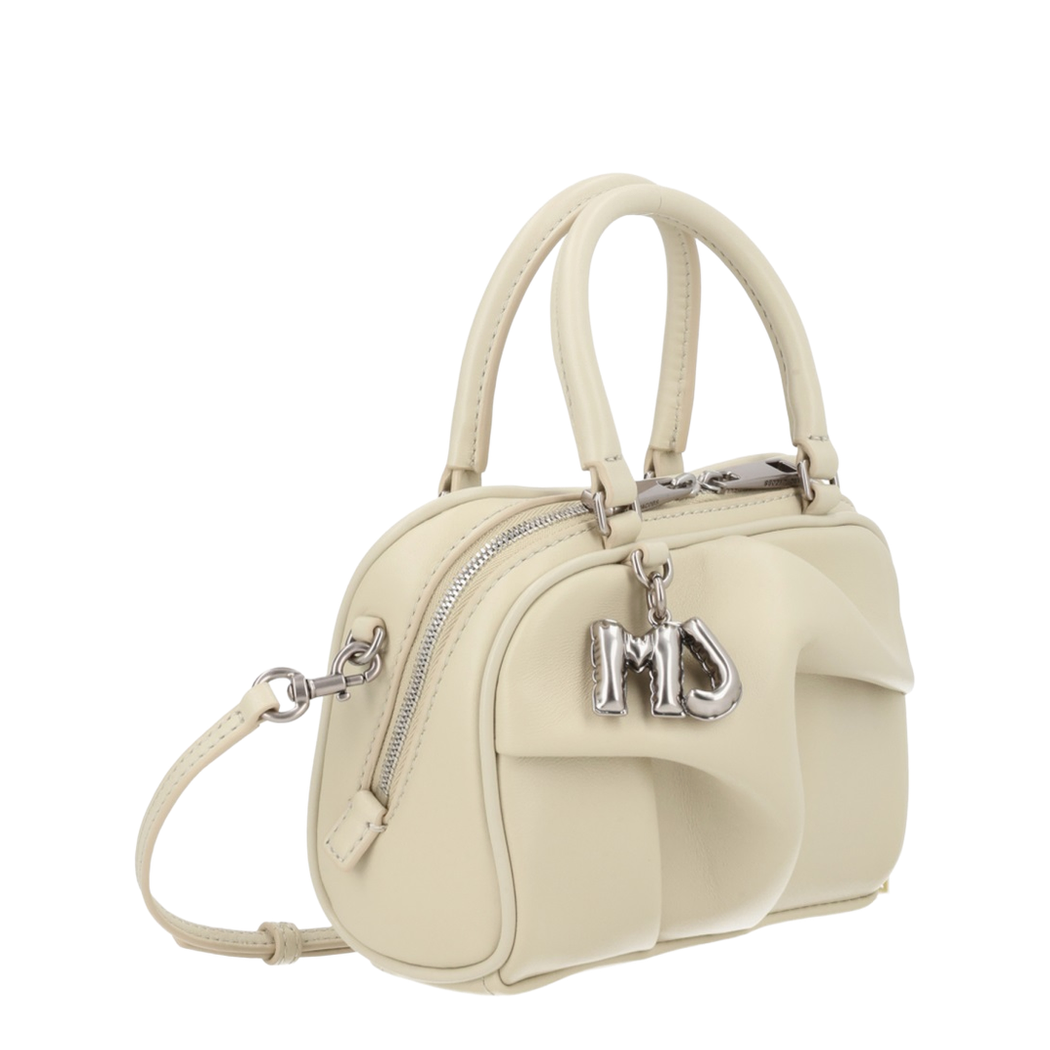 The Wave Mini Lamb Leather Bag - Bone - Image 2