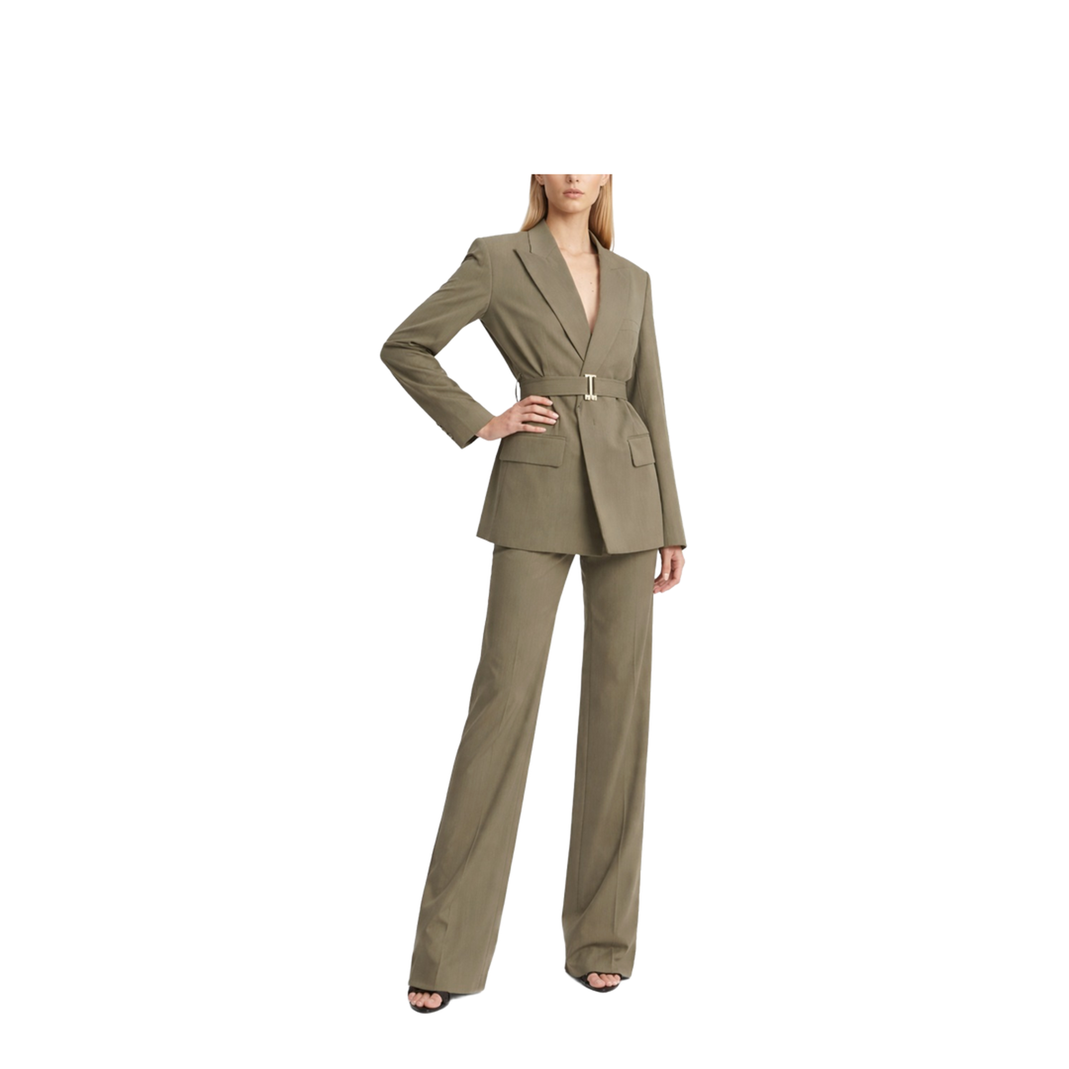 Tailored Blazer With Belt - Image 2