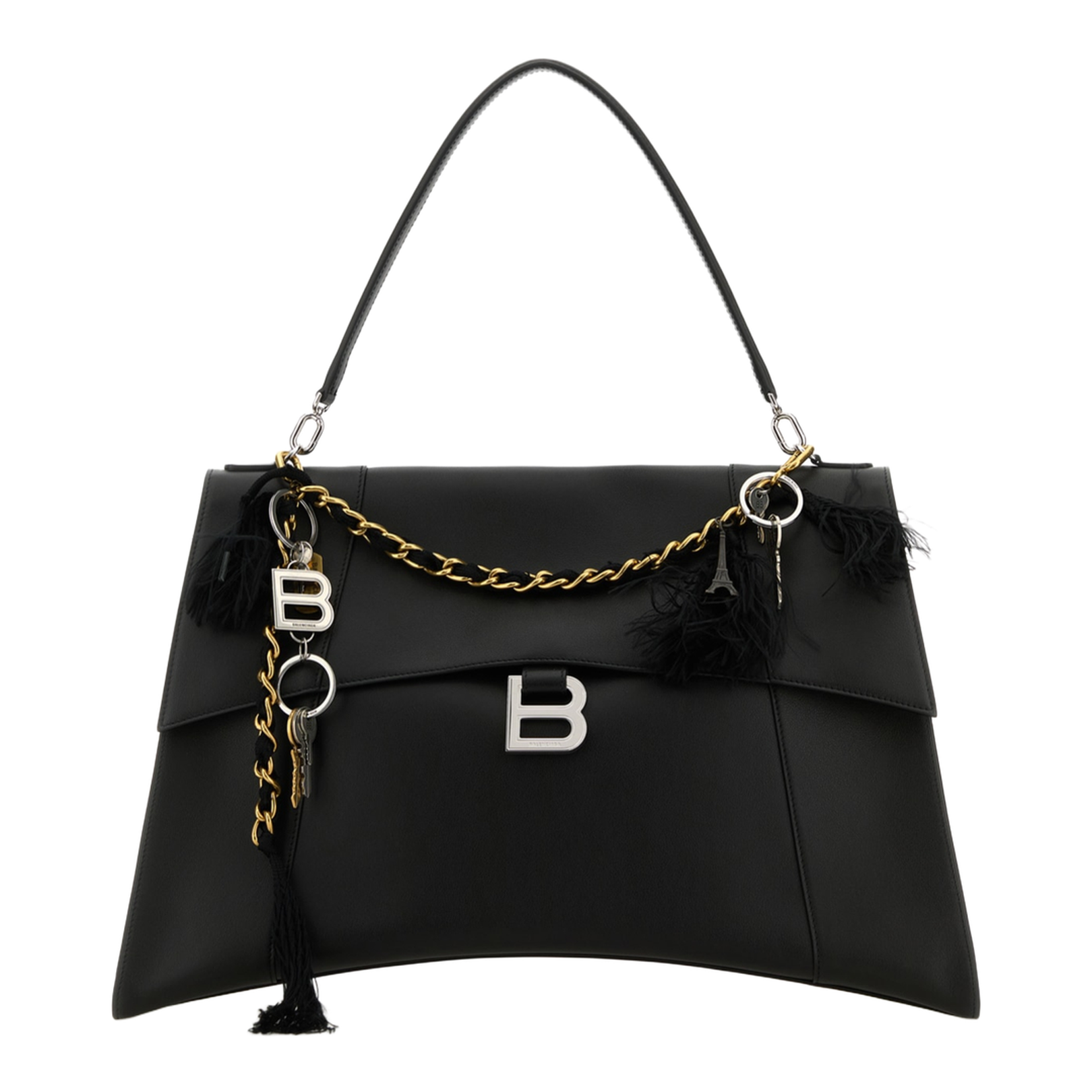 Hourglass Soft Large Handbag in Black - Image 1