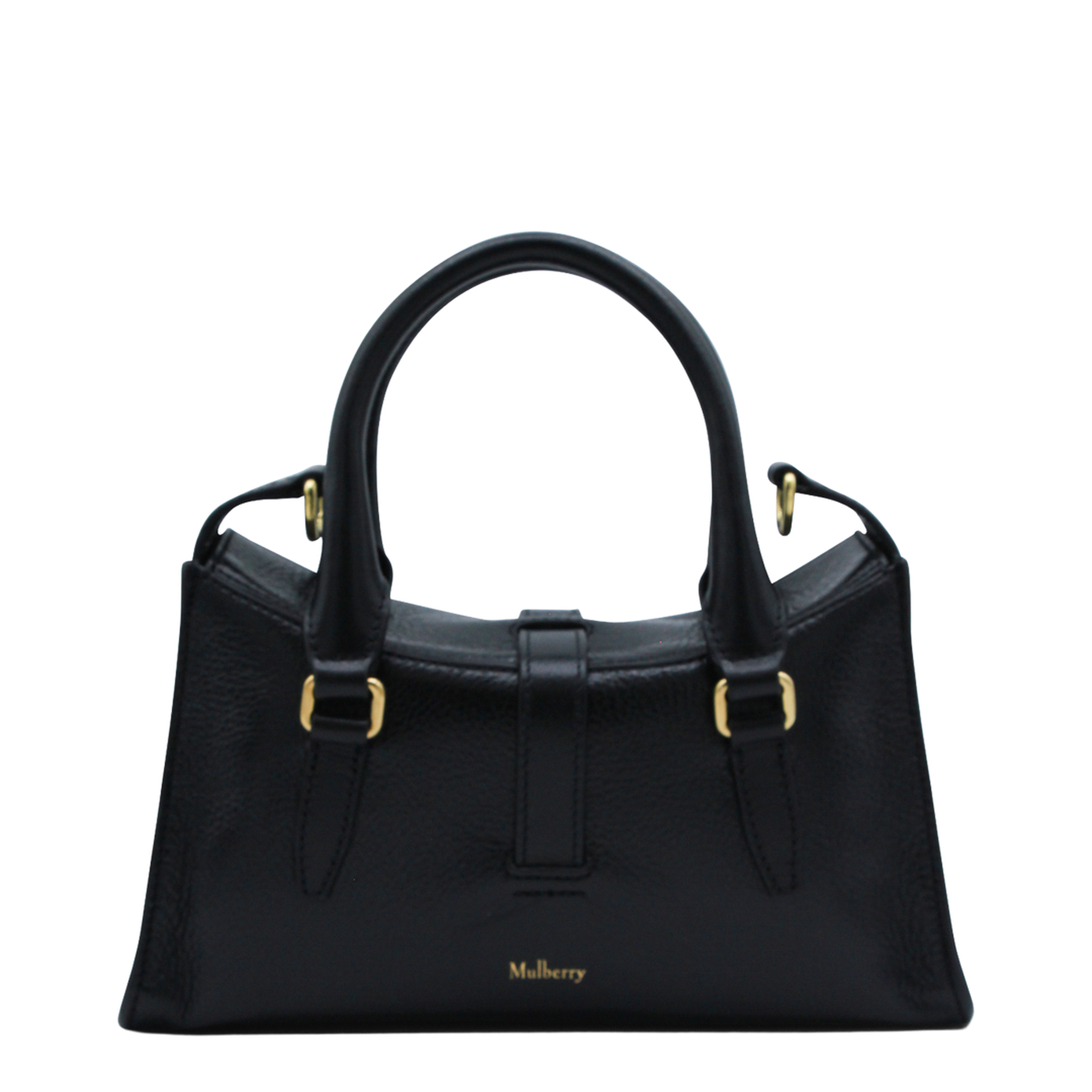 Mini Roxanne High Shine Leather Handbag - Black - Image 5