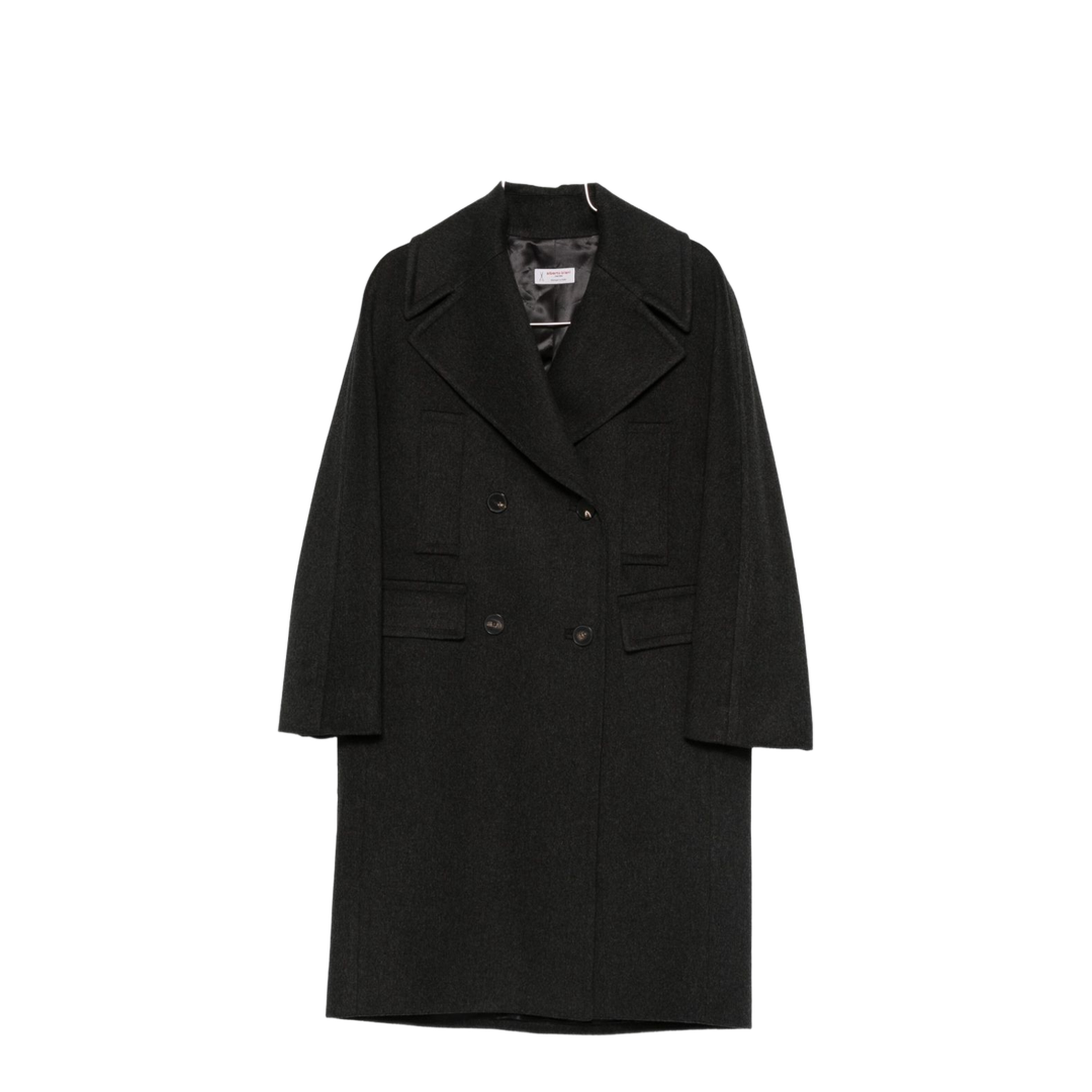 Grey Wool Double-Breasted Coat - Image 1