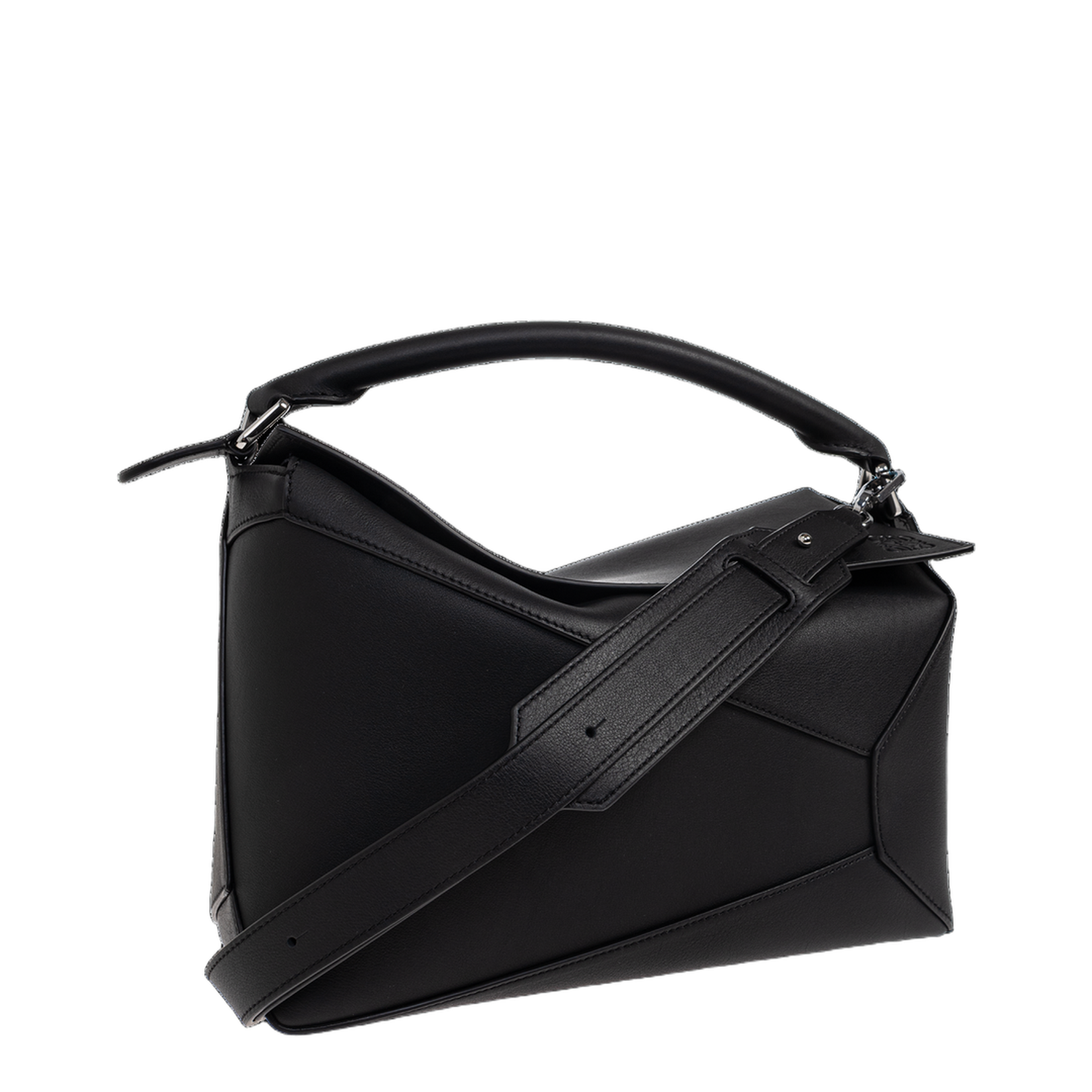 Puzzle Edge Medium Calfskin Crossbody - Black - Image 4