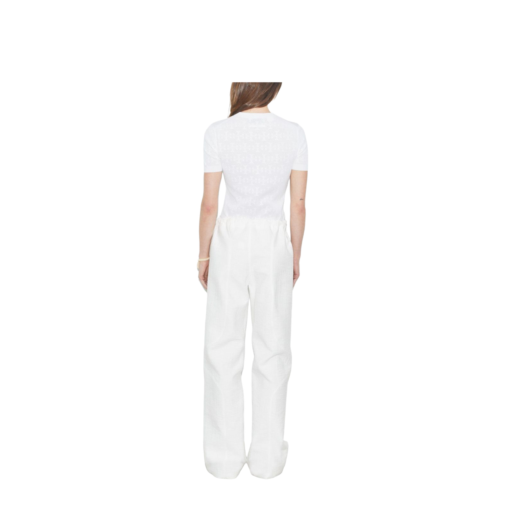 White Jacquard T-Shirt - Image 3