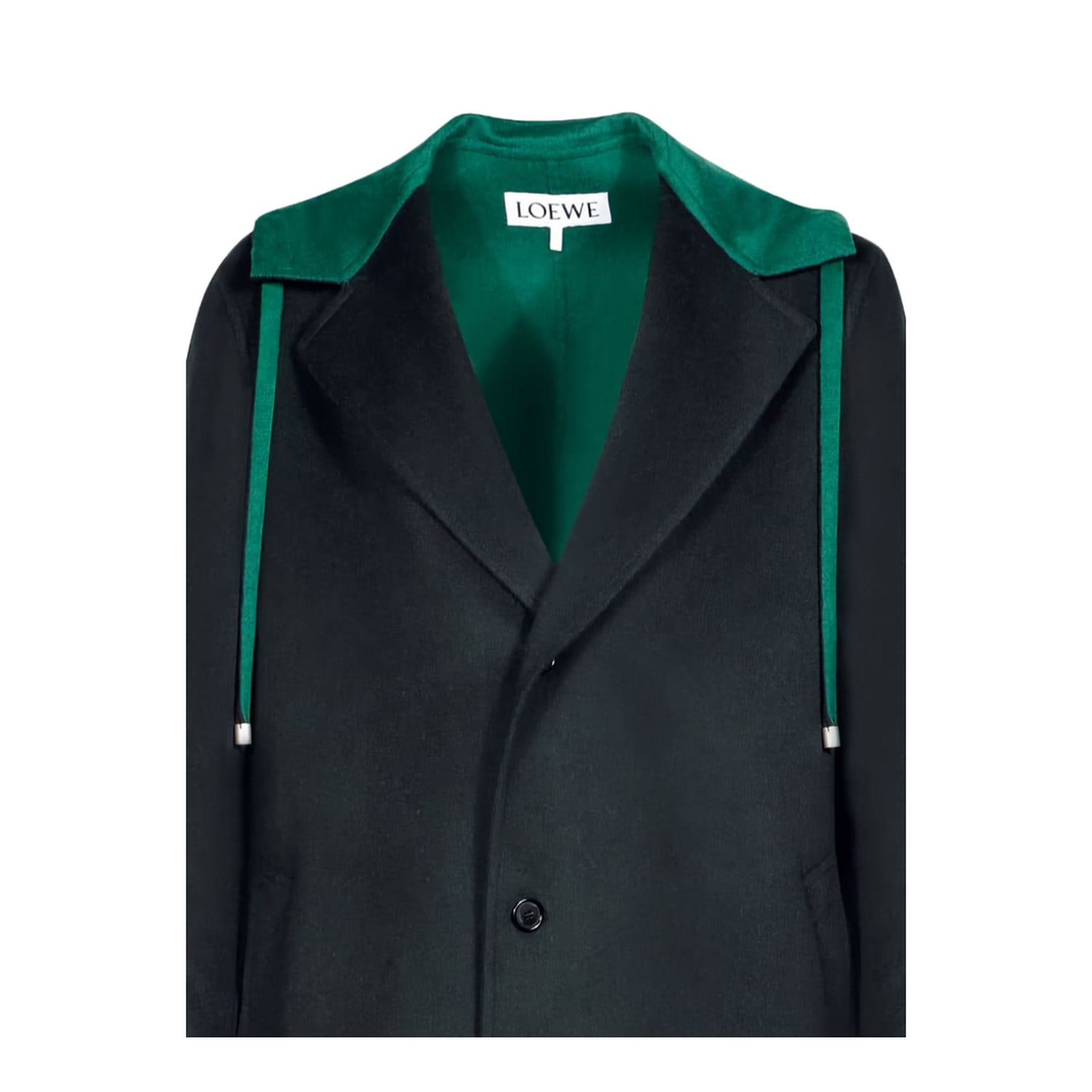 Black Wool And Cashmere Blend Hooded Coat - Image 4