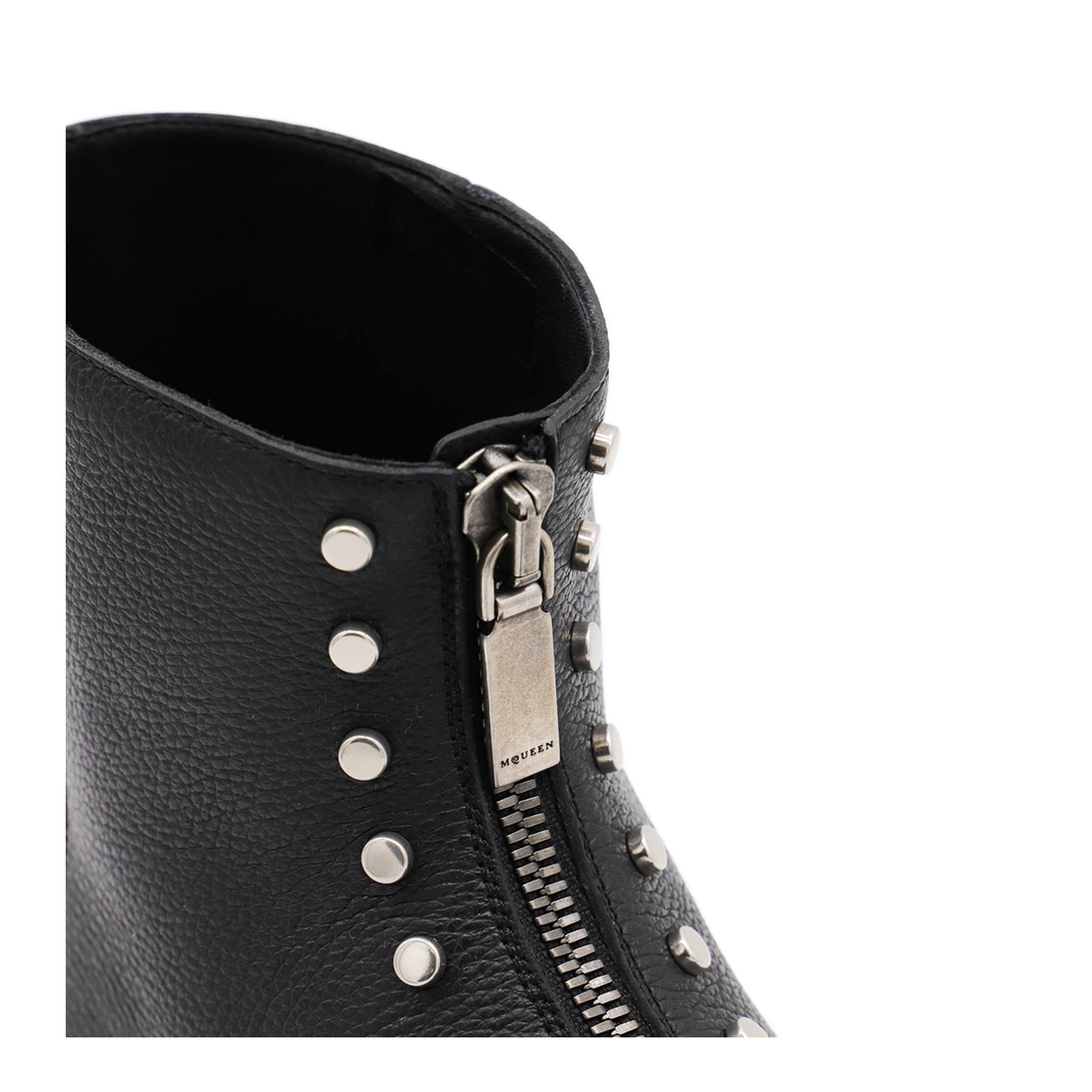 Leather Ankle Boots With Studs - Image 7