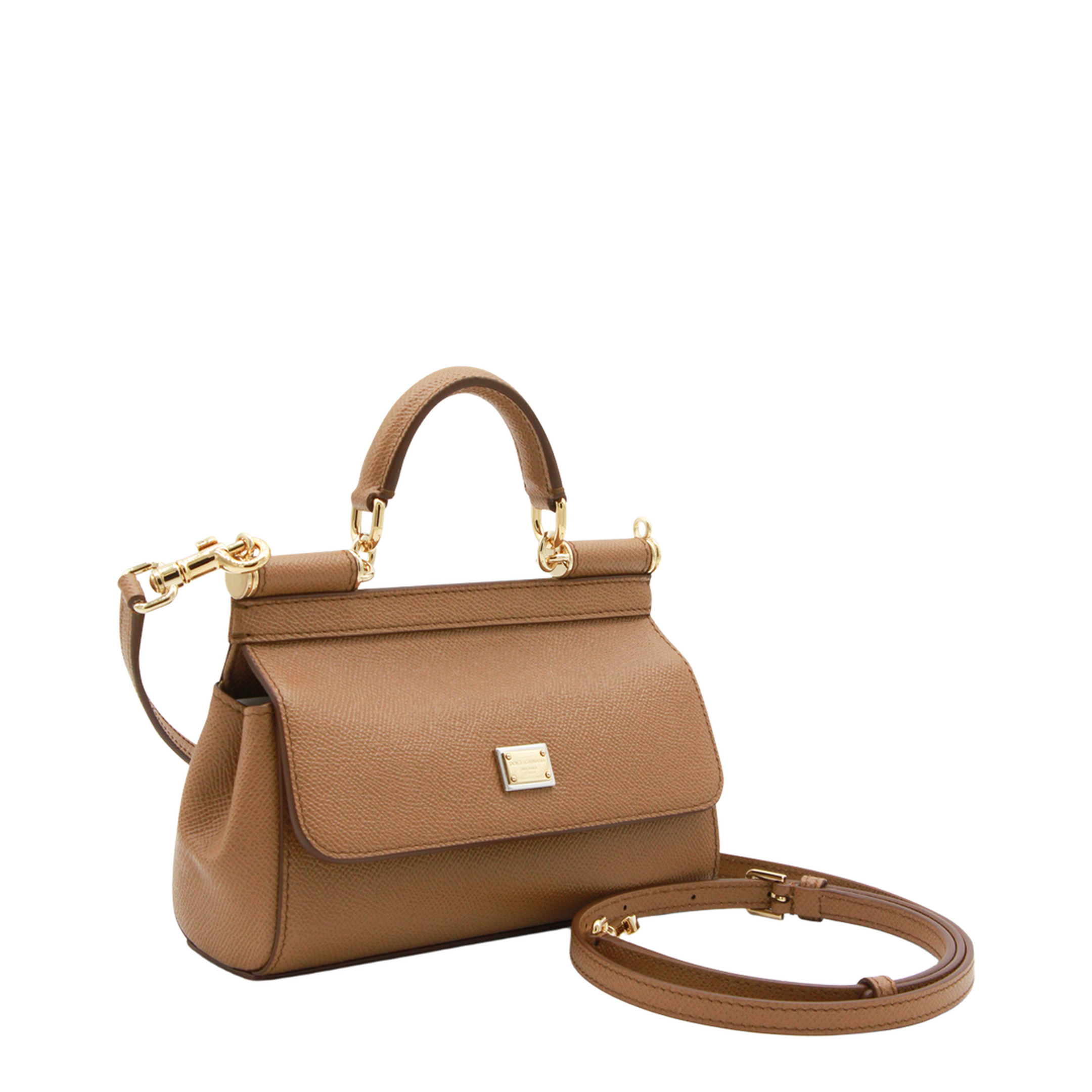Sicily Mini Calfskin Top Handle Bag - Brown - Image 3