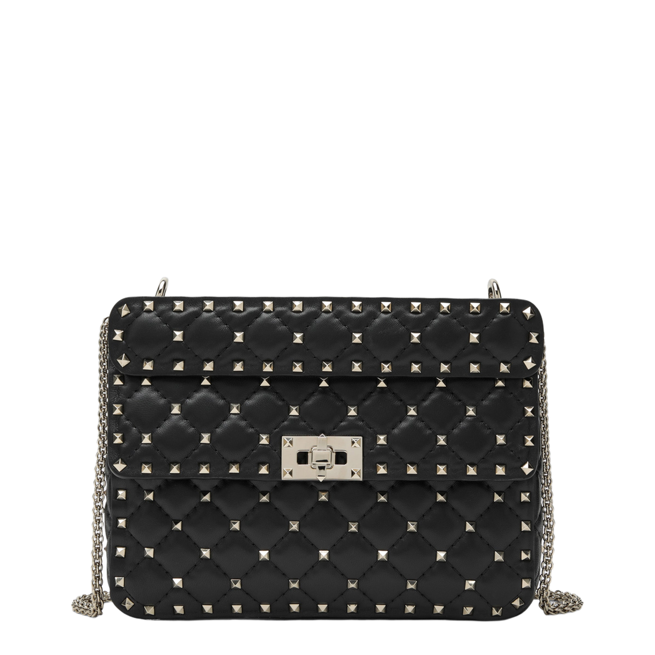 Medium Rockstud Spike Bag in Black Nappa Leather - Image 1