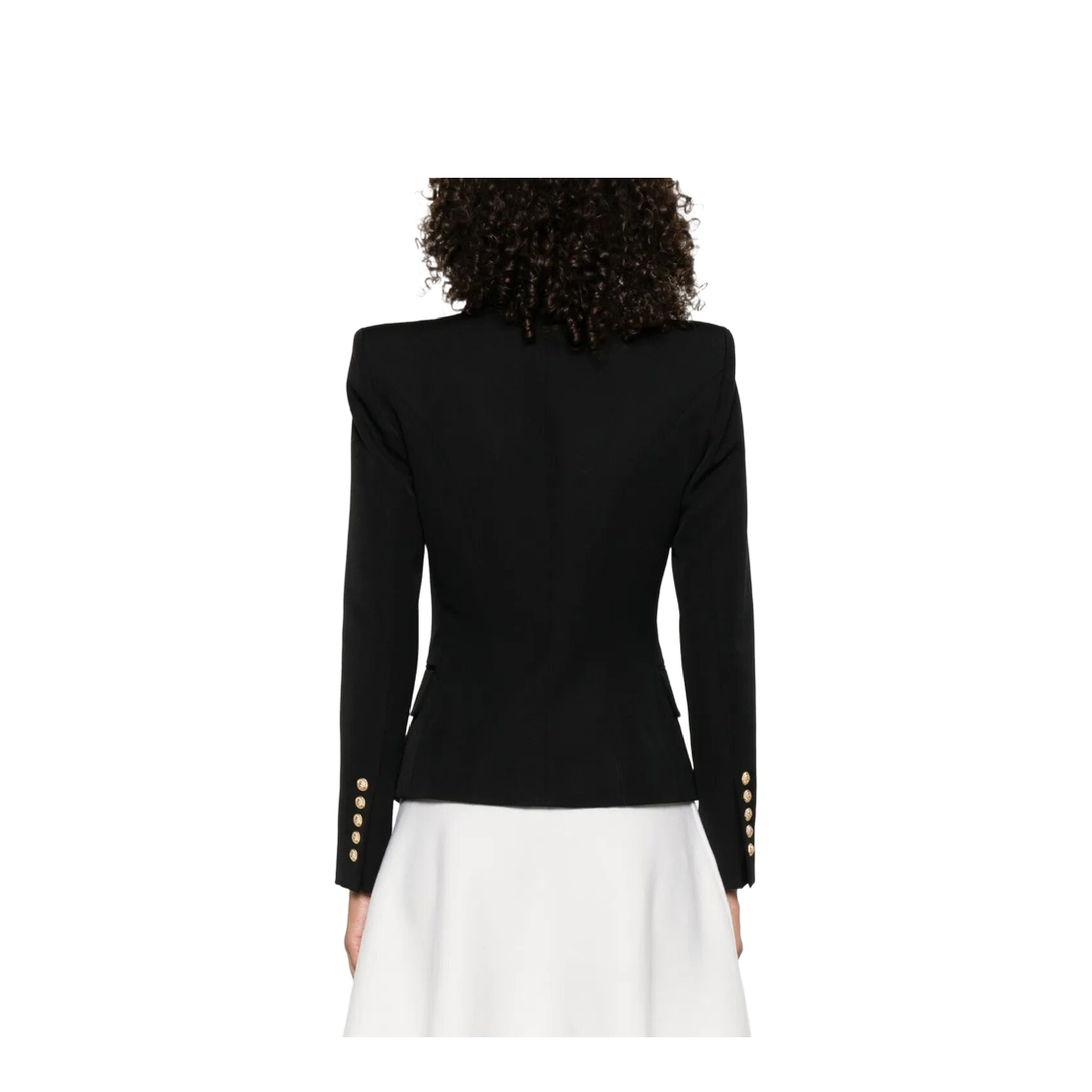 Double-Breasted Wool Blazer Black - Image 5