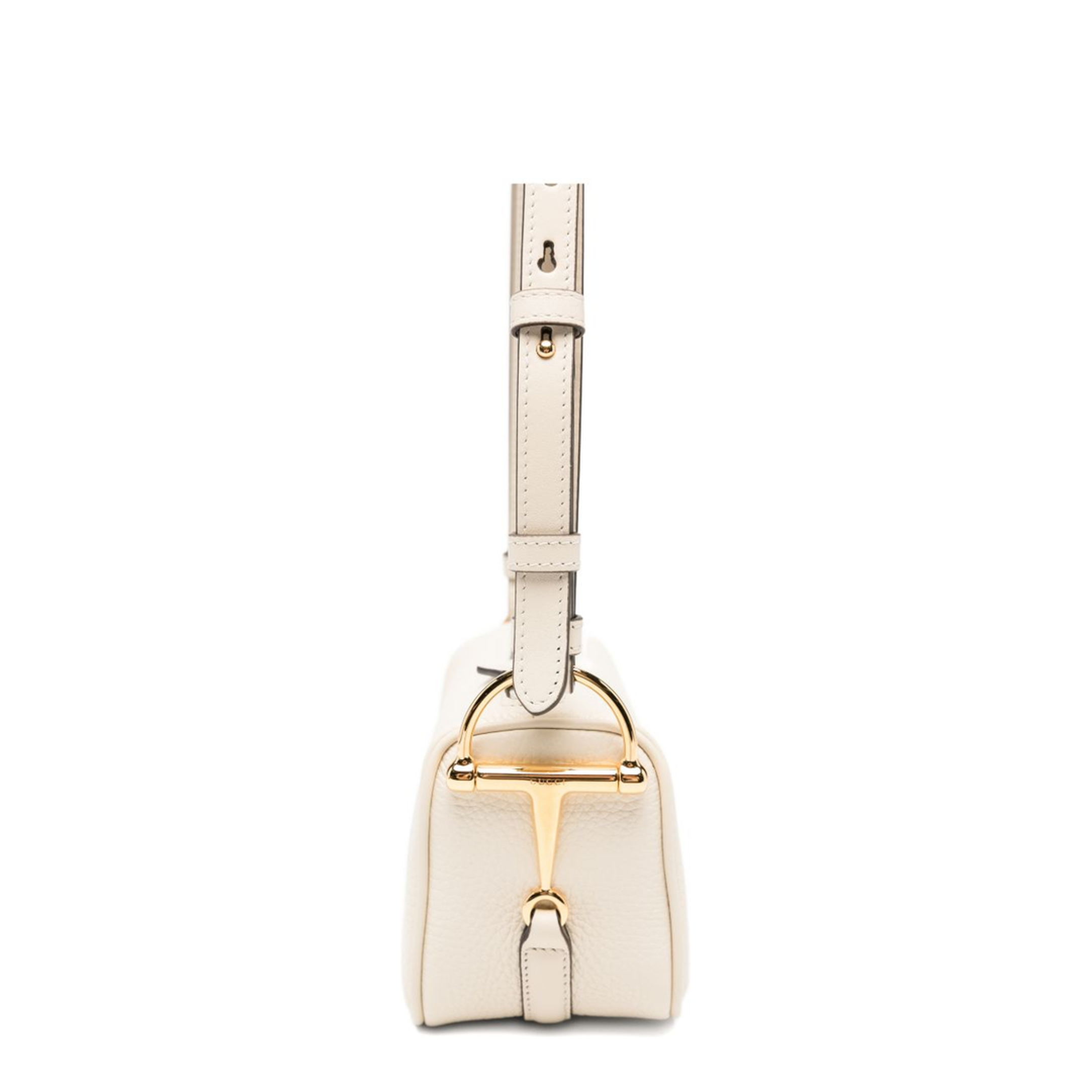 Half Horsebit Mini Soft Grain Leather Bag - Ivory - Image 4