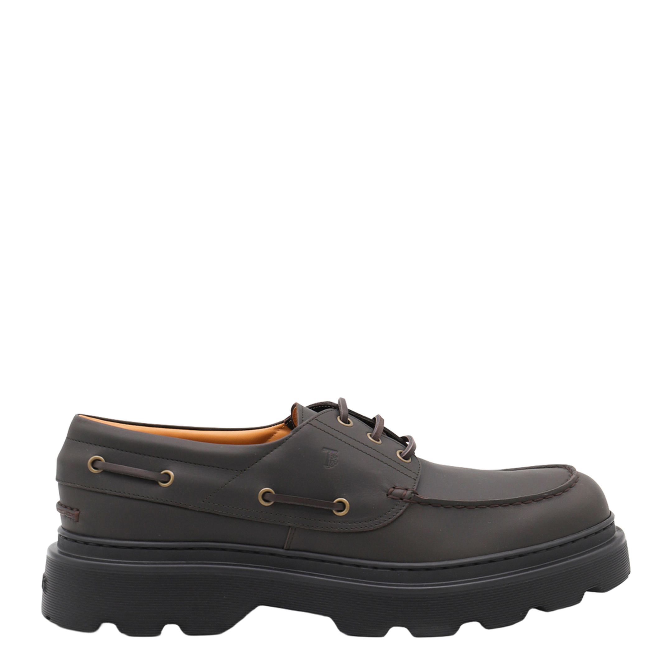 Coffee Brown Front Button Fastening Moc Stitching - Image 1