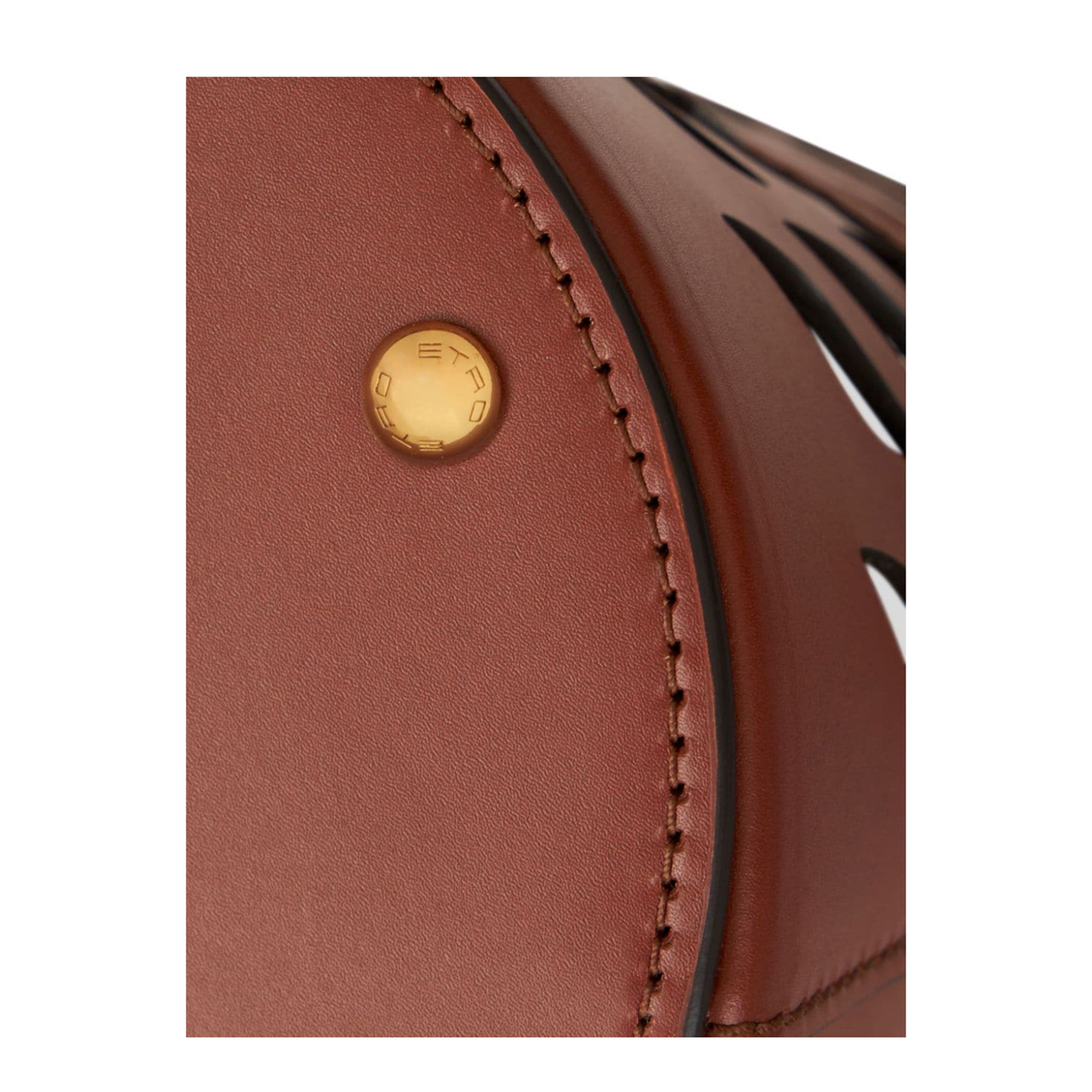 Medium Bull & Calf Leather Bucket Bag - Light Brown - Image 5