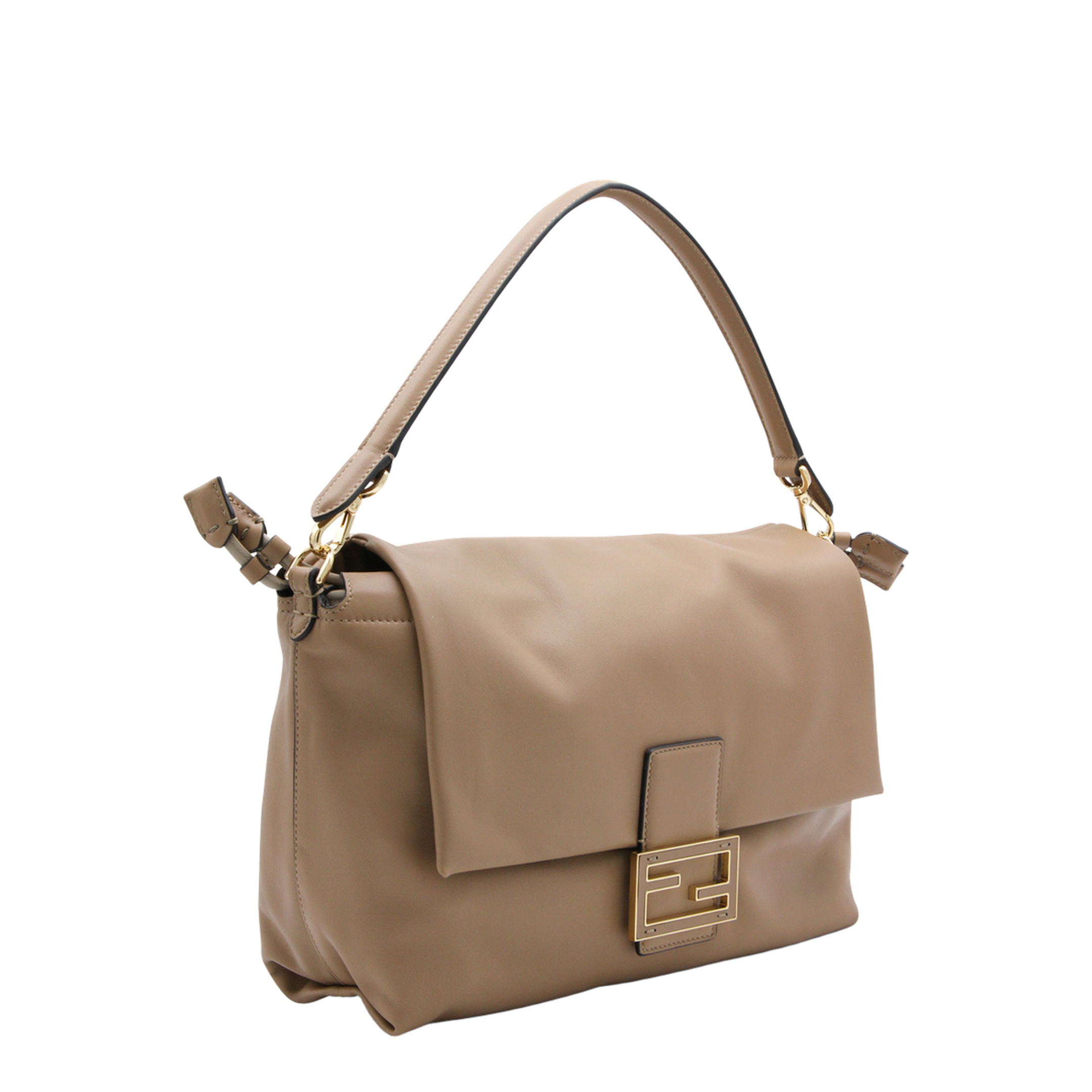Baguette Large Leather Top Handle Bags - Brown - Image 3