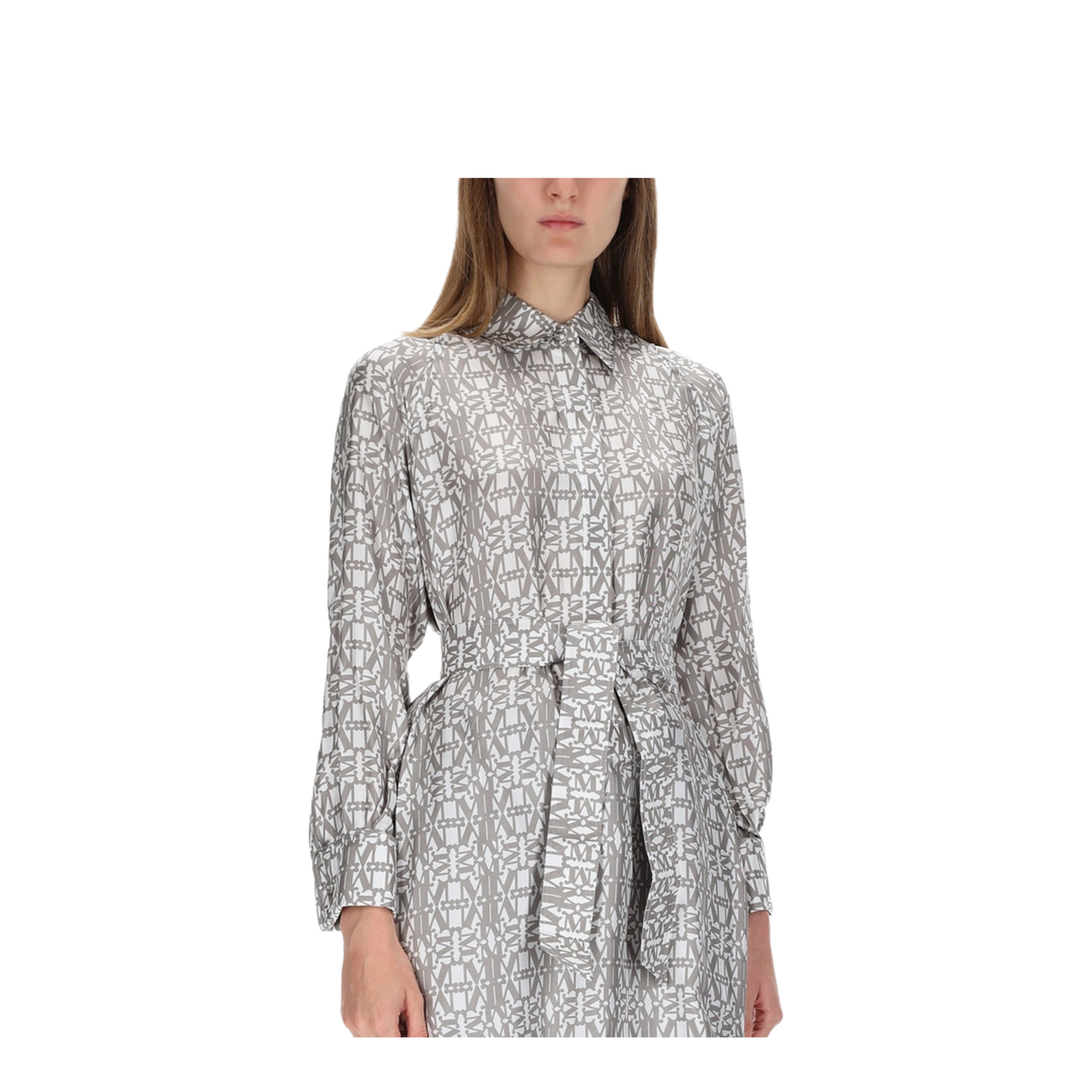 Printed Silk Chemisier Dress - Image 4