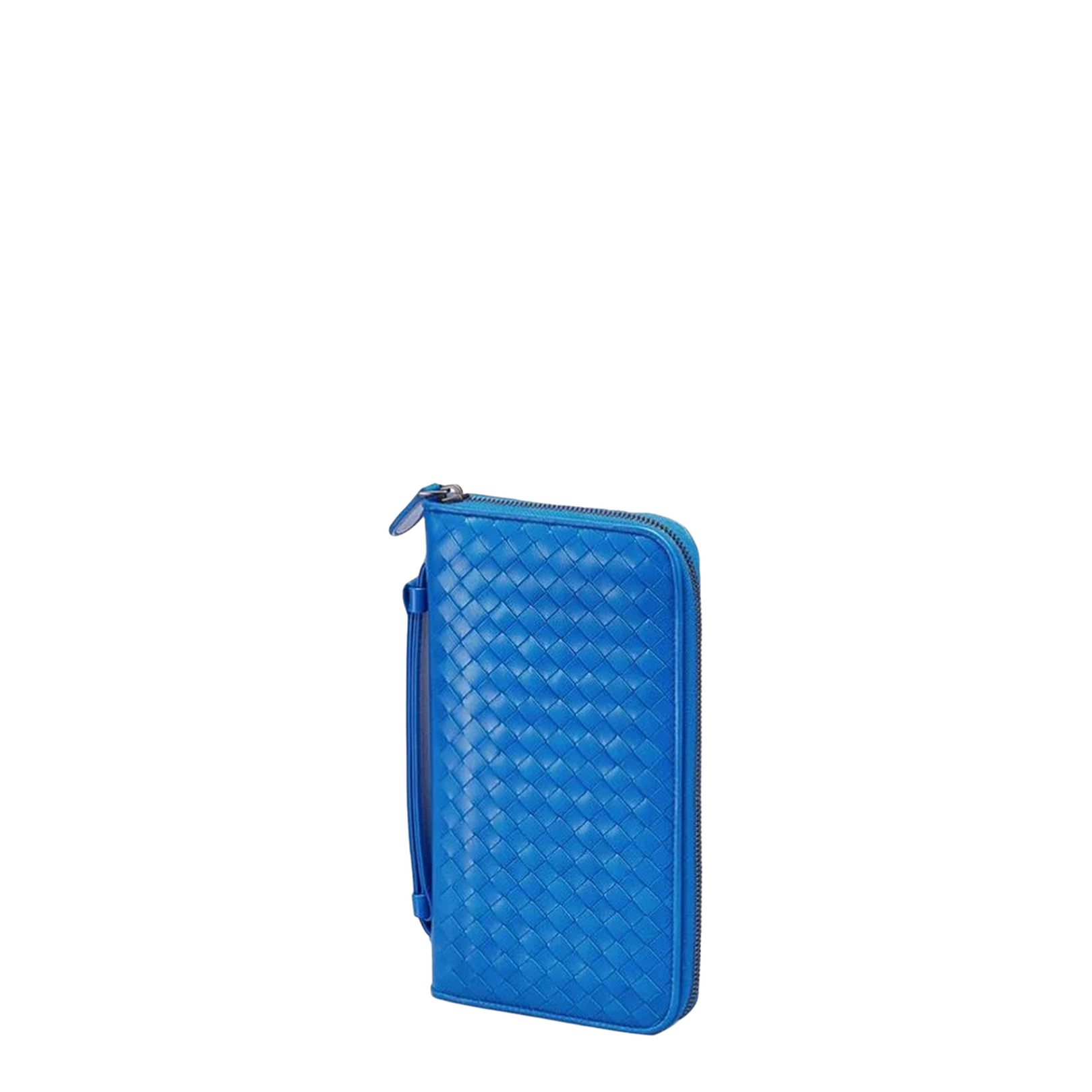 Intrecciato Leather Wallet - Blue - Image 2