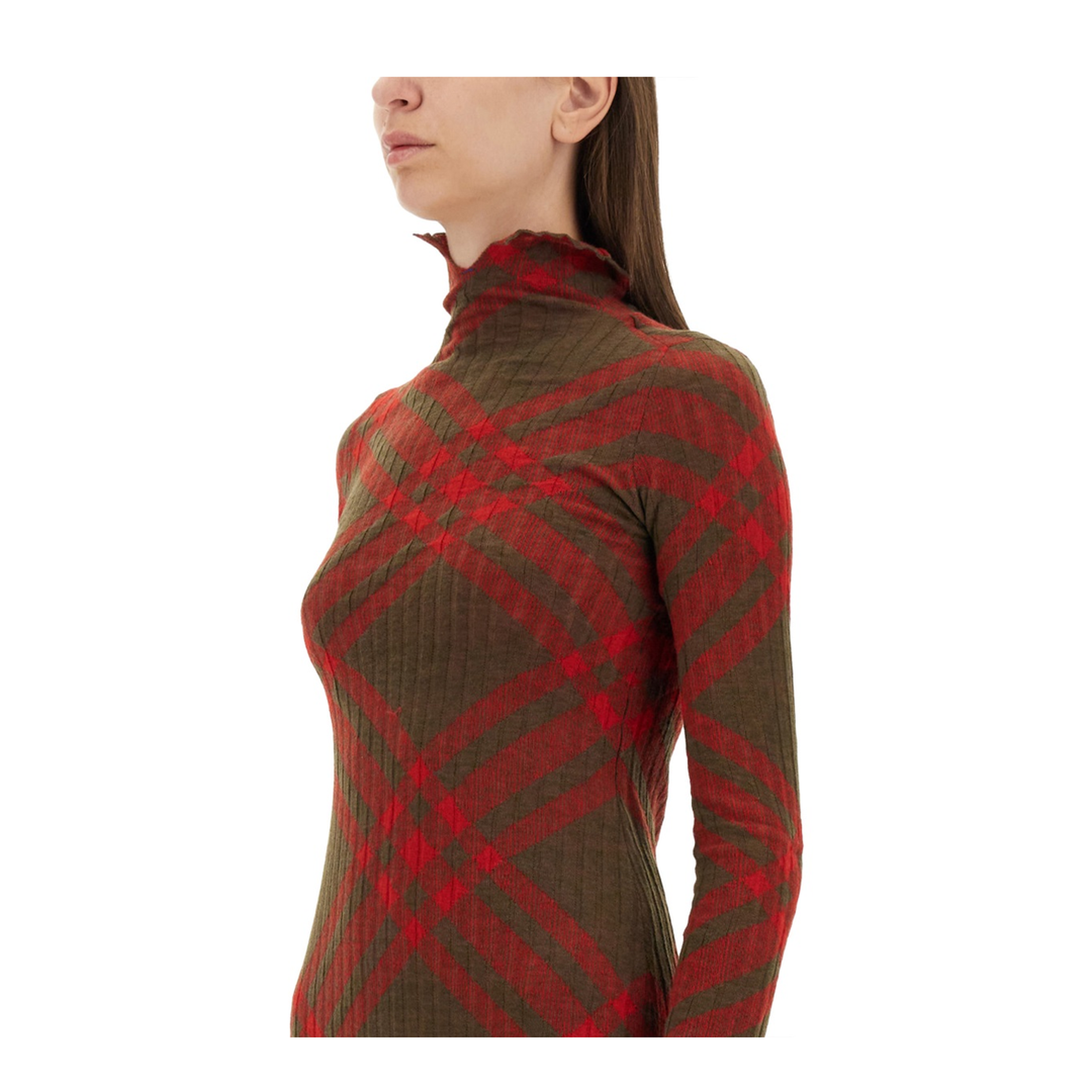 Check Wool Blend Dress - Image 4