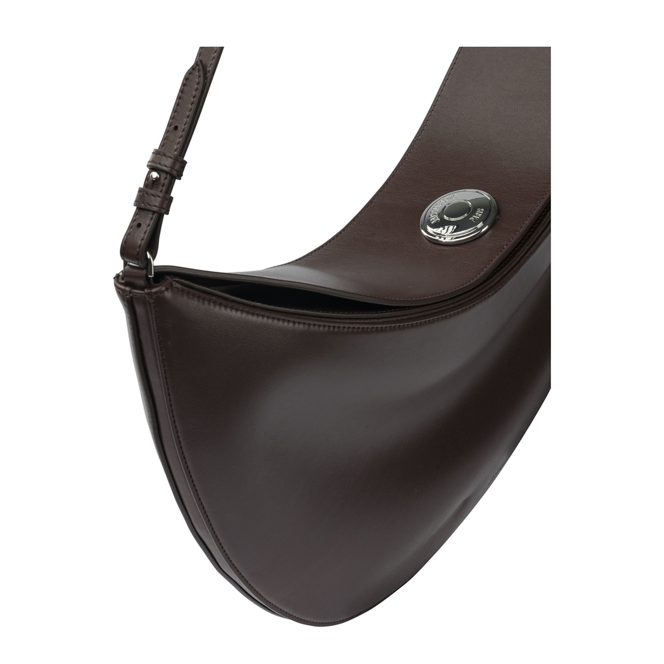 Ovalo Medium Calf Leather Shoulder Bag - Dark Brown - Image 4