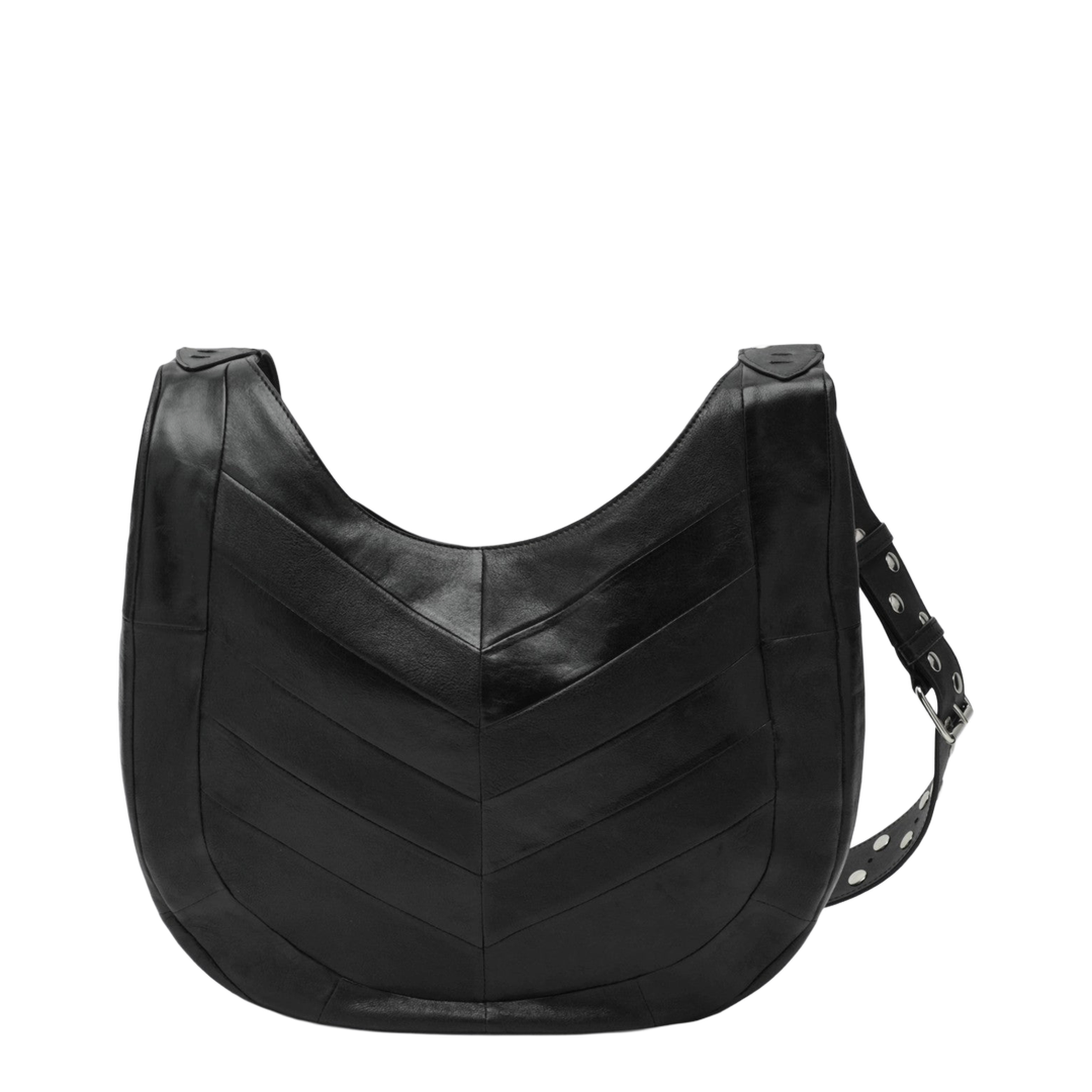 Chevron-Patterned Nappa Leather Shoulder Bag - Image 2