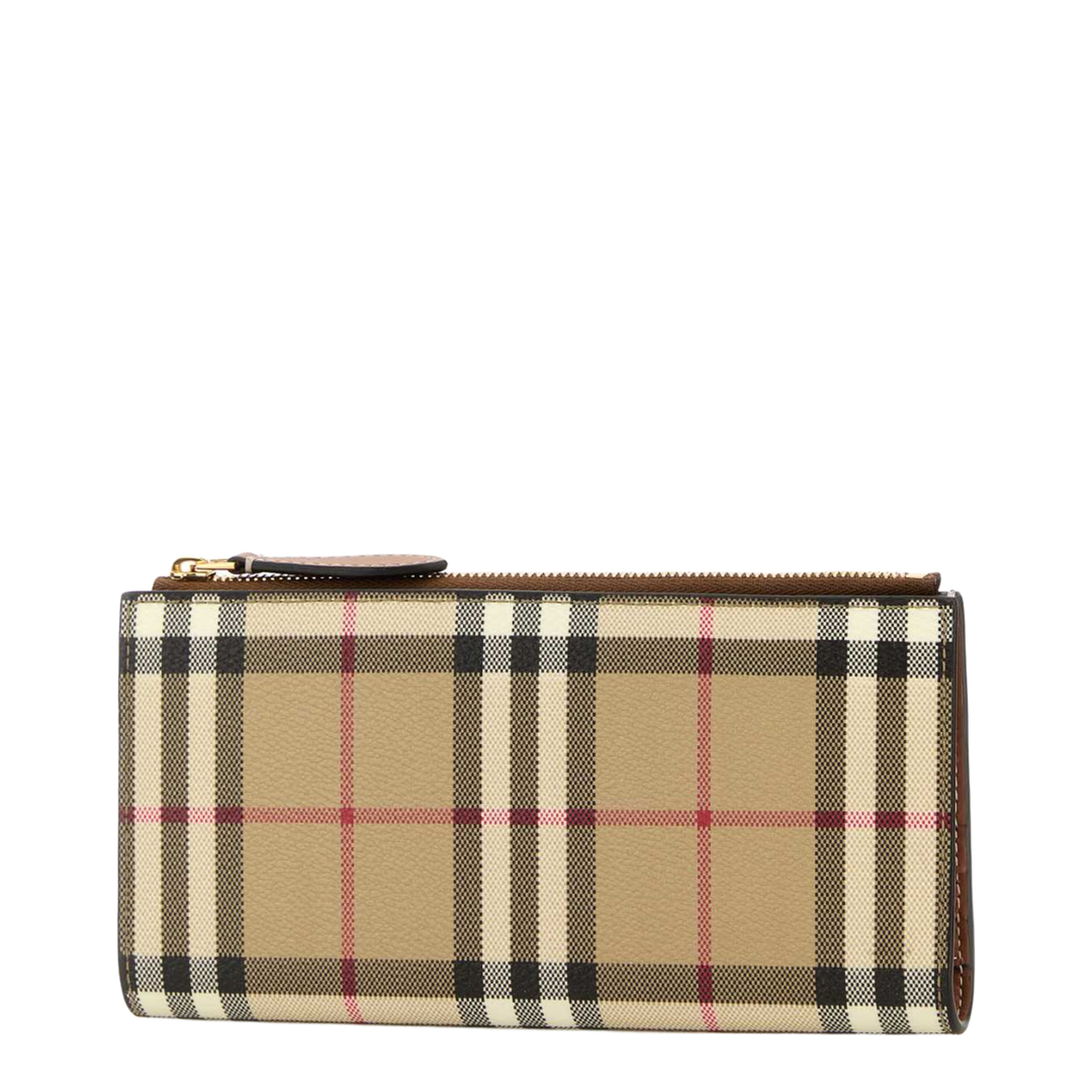 Check Coated Textile Wallet - Archive Beige/Briar Brown - Image 2
