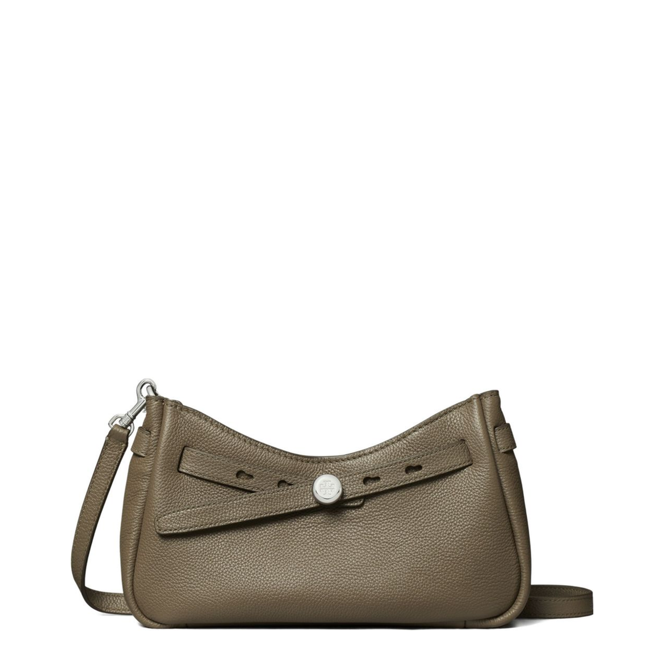 Romy Pebbled Leather Crossbody - Wild Mushroom - Image 1