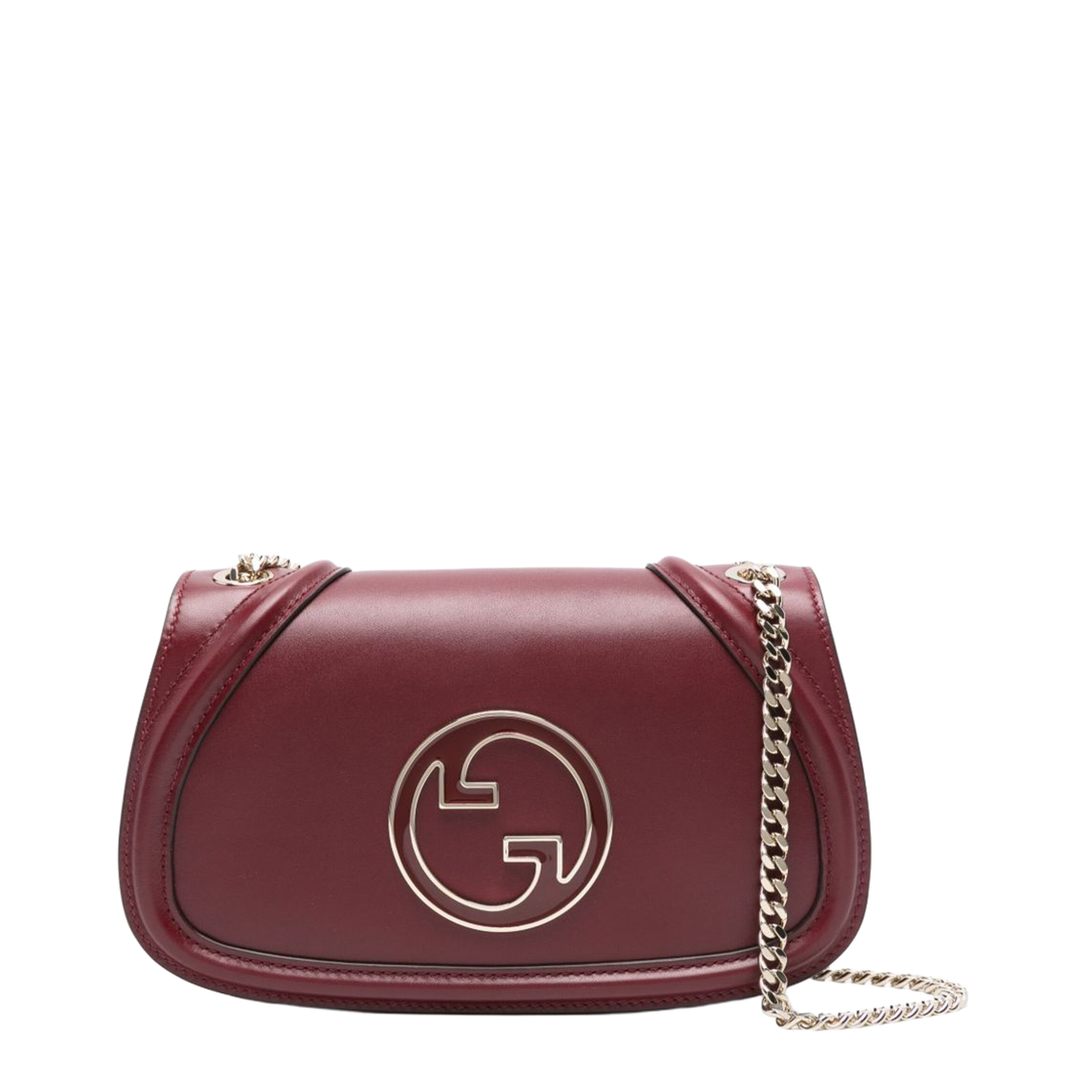 Blondie Medium Leather Shoulder Bag - Burgundy - Image 1