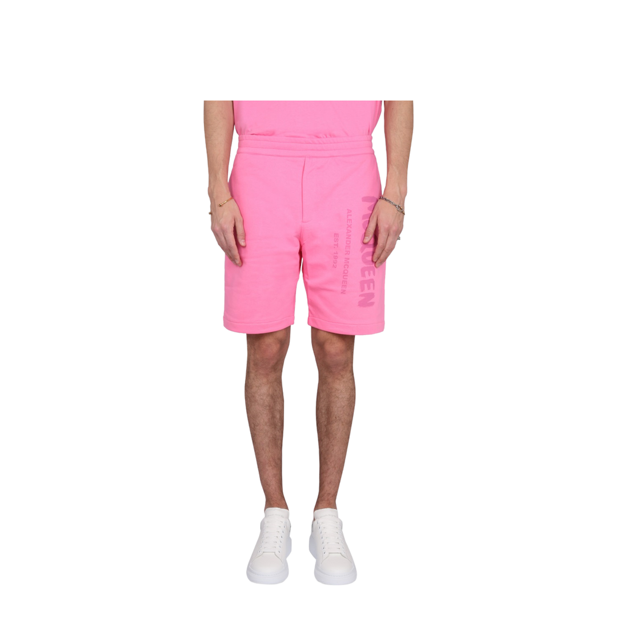 Bermuda Shorts with Graffiti Logo Print - Image 1