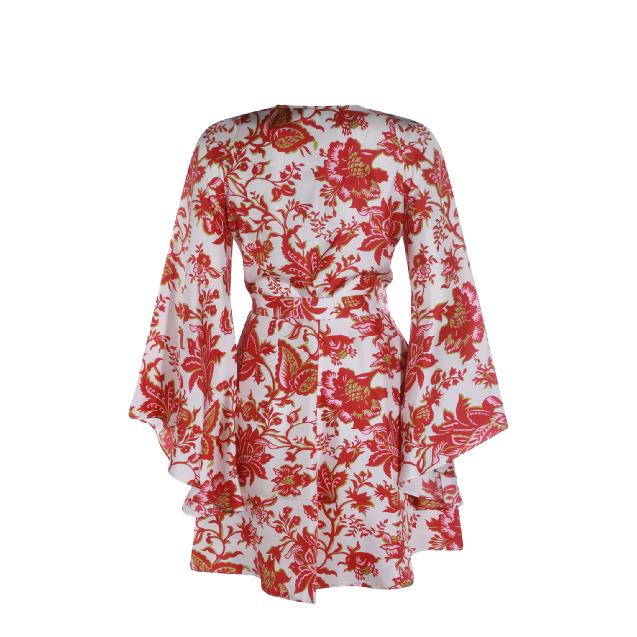 Cotton Mini Dress Red/White - Image 4