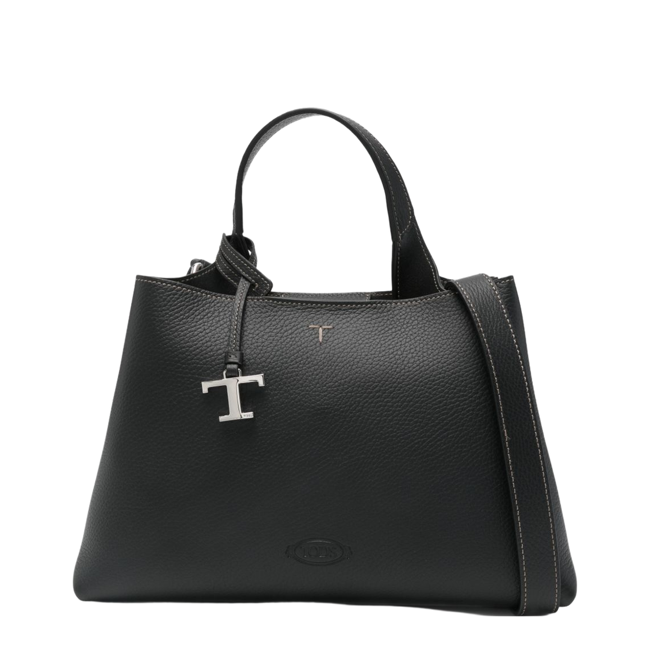 T Timeless Apa Calf Leather Top-Handle Bag - Black - Image 1