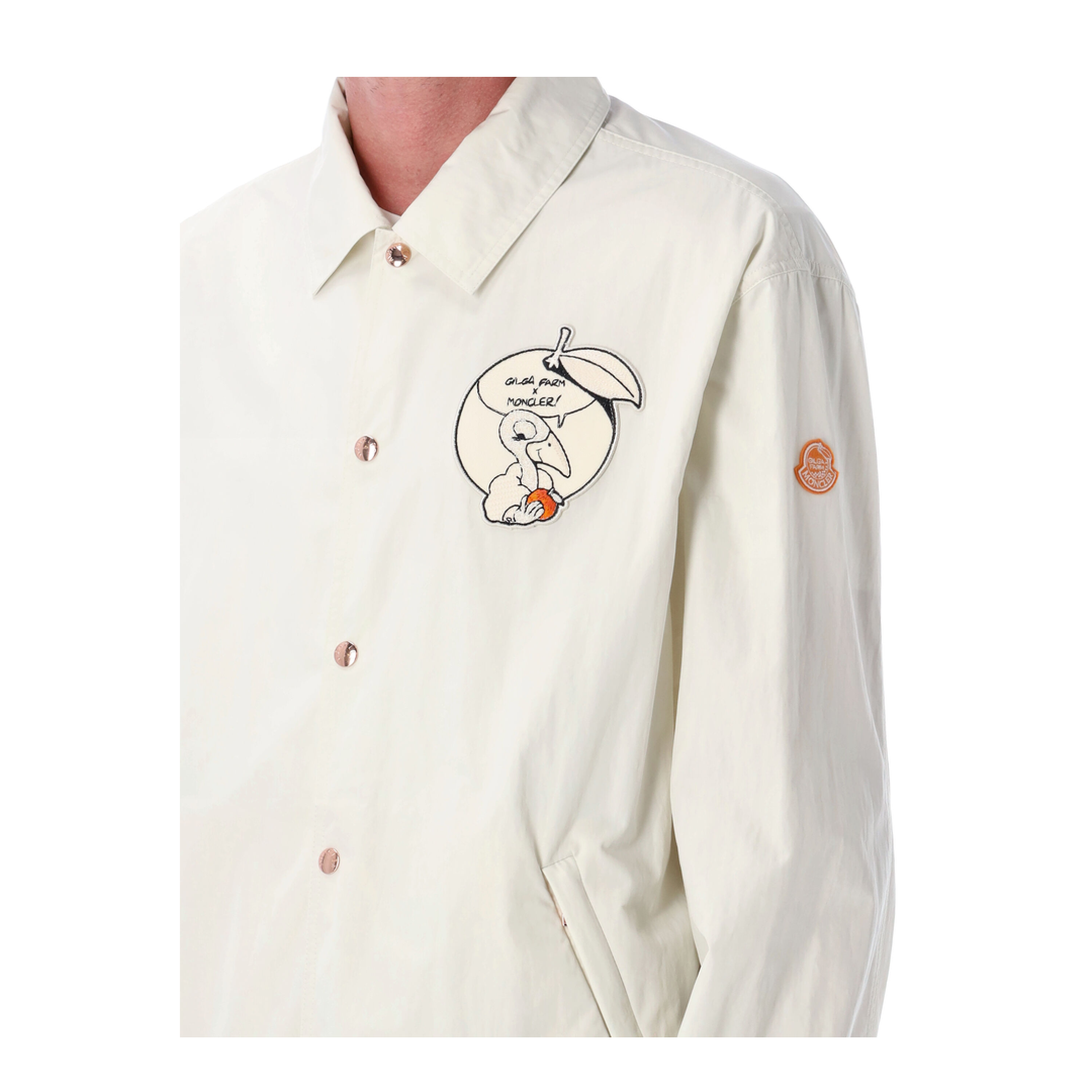 White Satsuma Shacket in Canvas and Nylon - Image 3