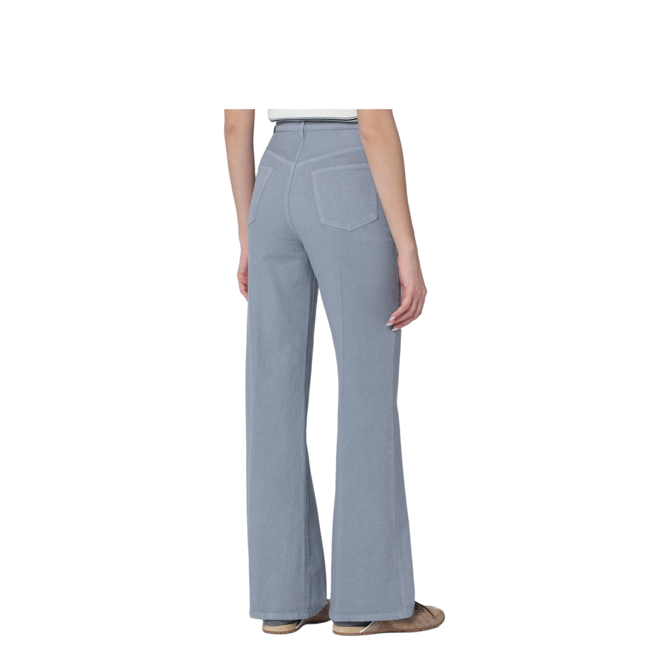 Blue-grey cotton trousers - Image 2