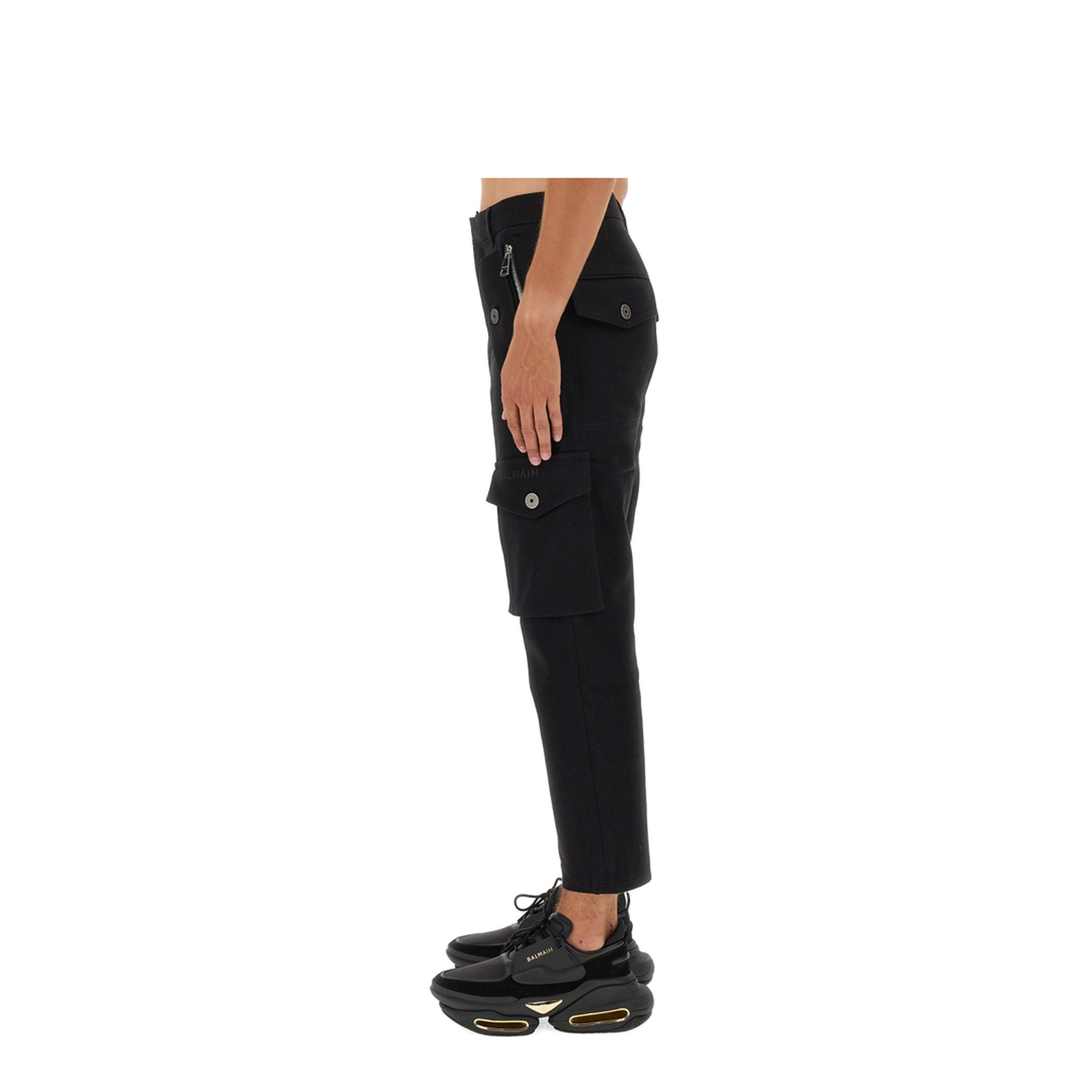 Cargo Trousers Black Fabric - Image 4