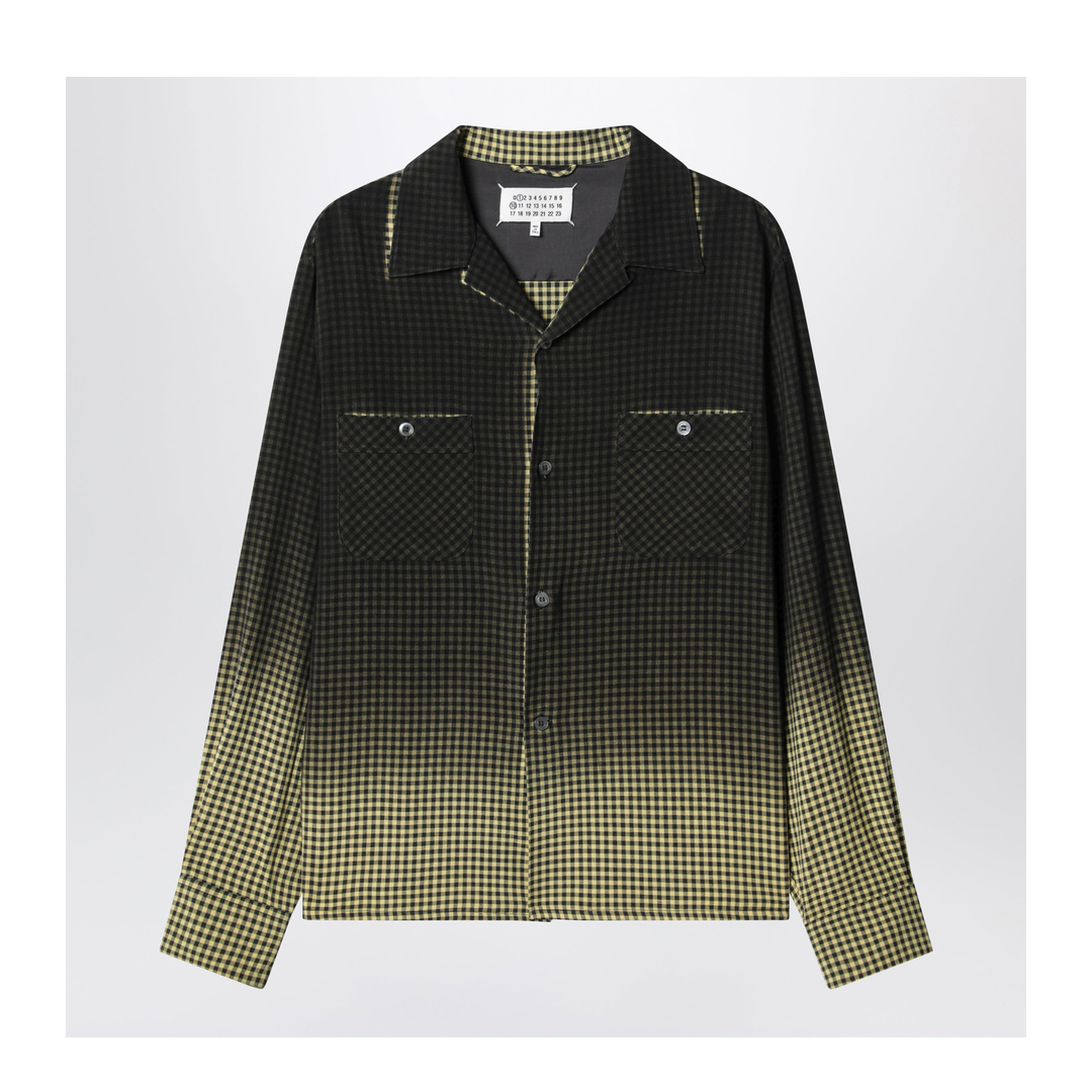 Gradient Check Viscose Shirt In Yellow And Black - Image 1