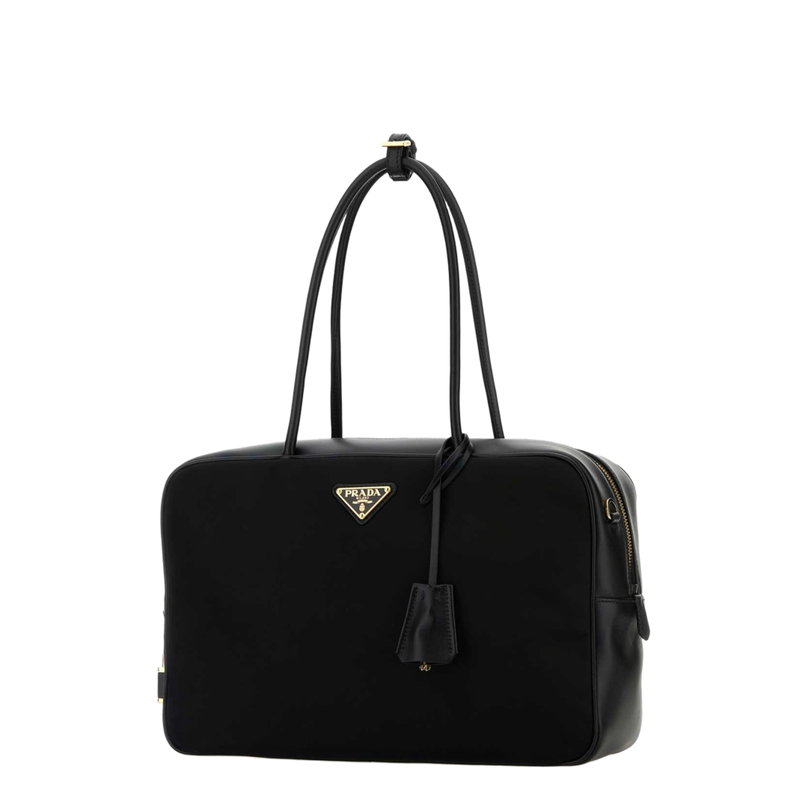 Black Leather And Re-nylon Handbag - Image 2