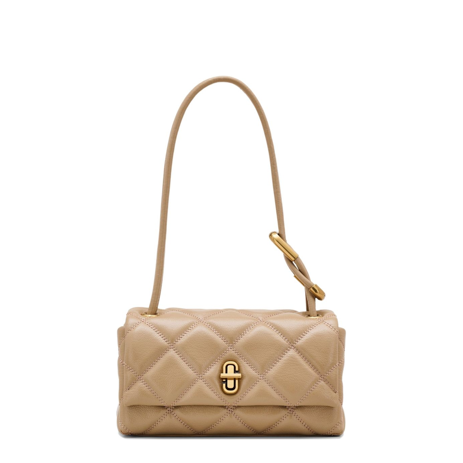 Mini Quilted Leather Shoulder Bag - Camel - Image 1