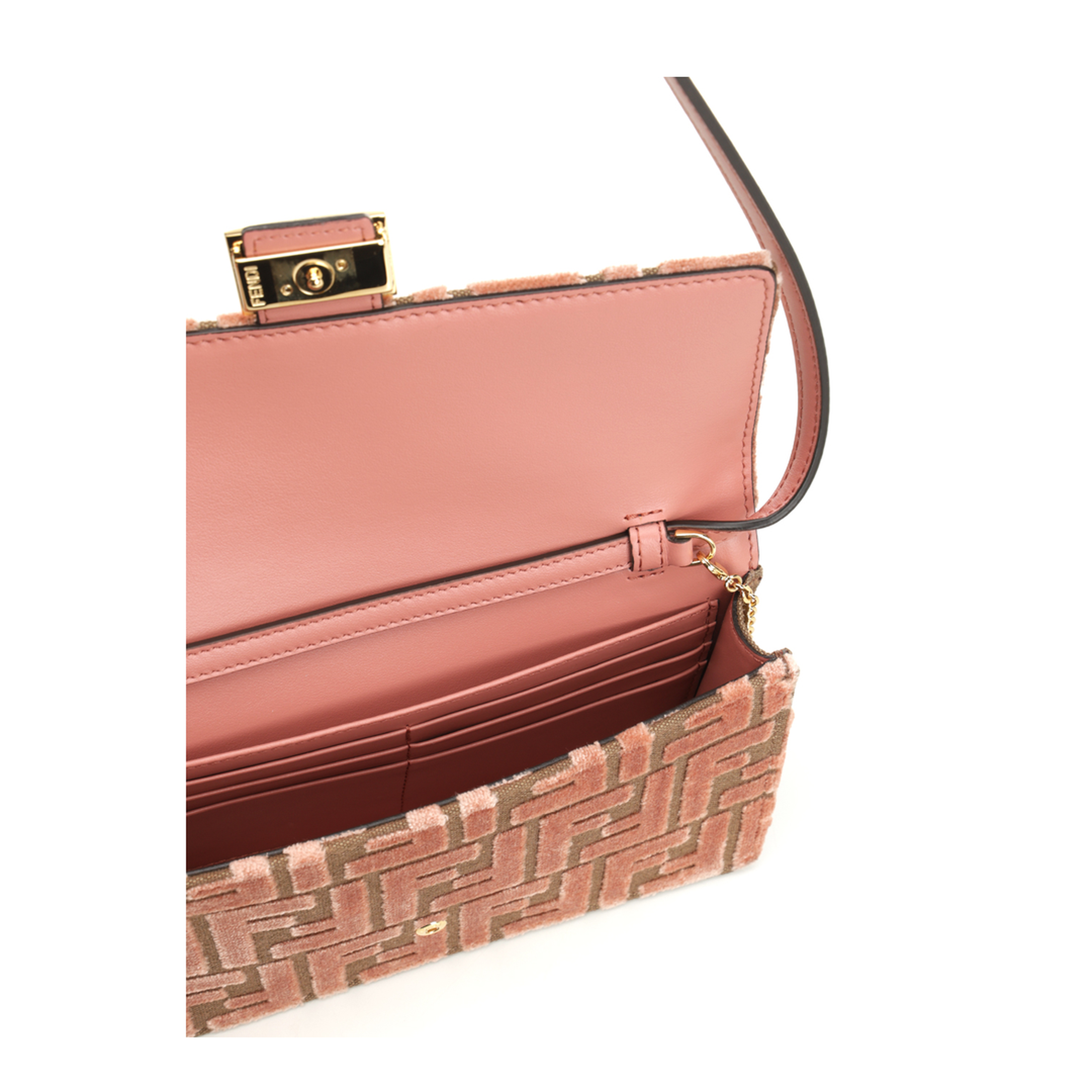 Wallet On Chain Baguette Fabric Pink - Image 4